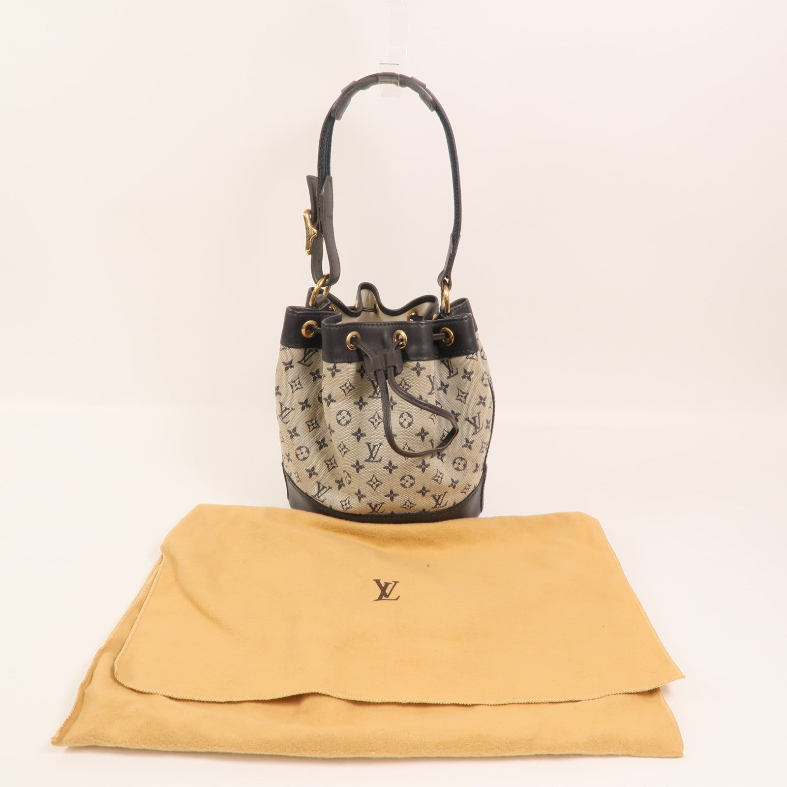 LOUIS VUITTON Monogram Mini/皮革Noelie金扣手挽袋