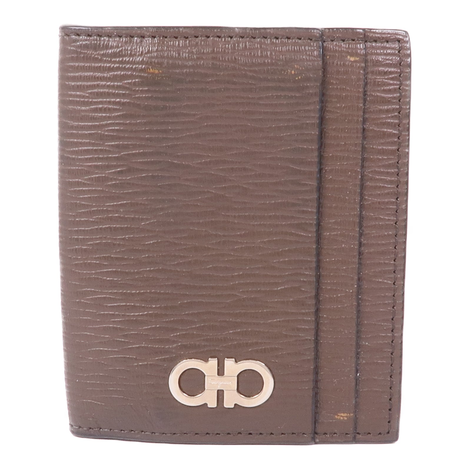 Salvatore Ferragamo 皮革Gancini Card Holder銀扣卡片套