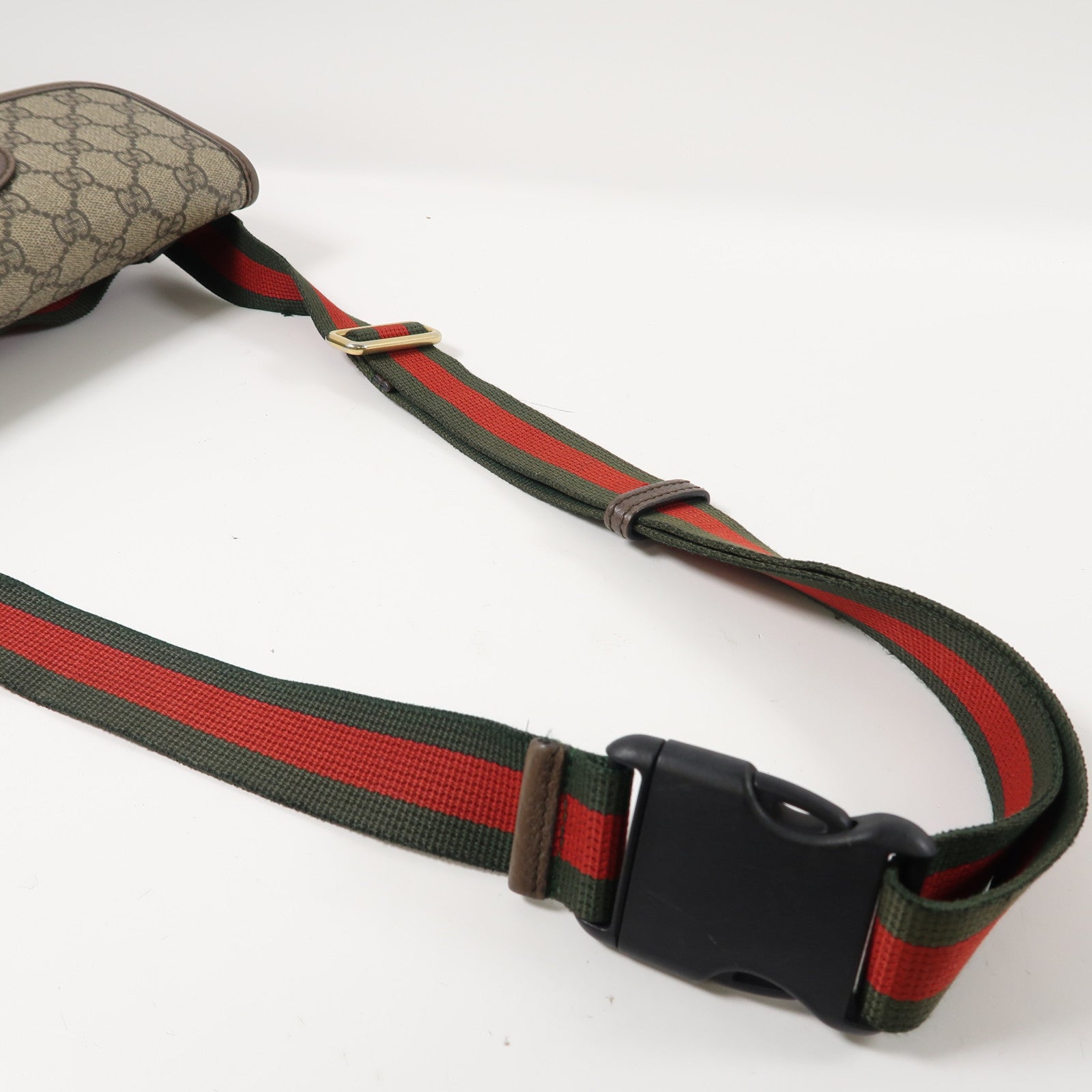 GUCCI 塗層帆布Neo Vintage GG Supreme金扣腰包啡色