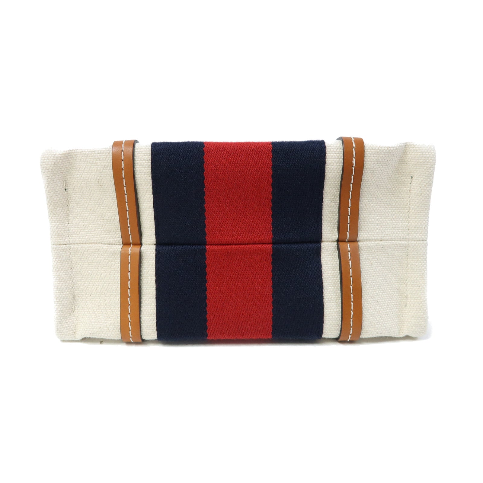 GUCCI 帆布Interlocking Tote金扣手挽肩背兩用袋白色/啡色