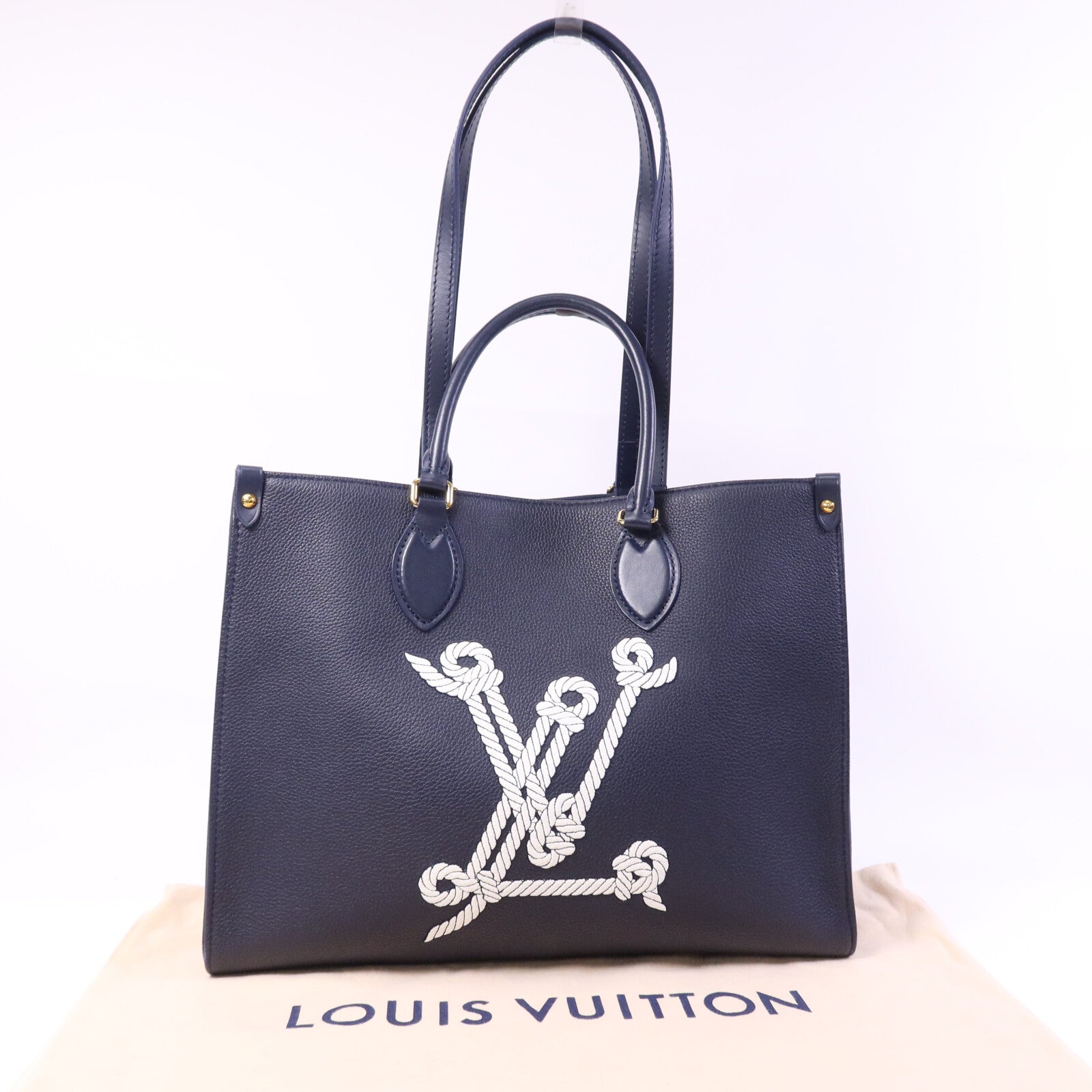 LOUIS VUITTON 牛皮皮革On The Go MM金扣手挽肩背兩用袋