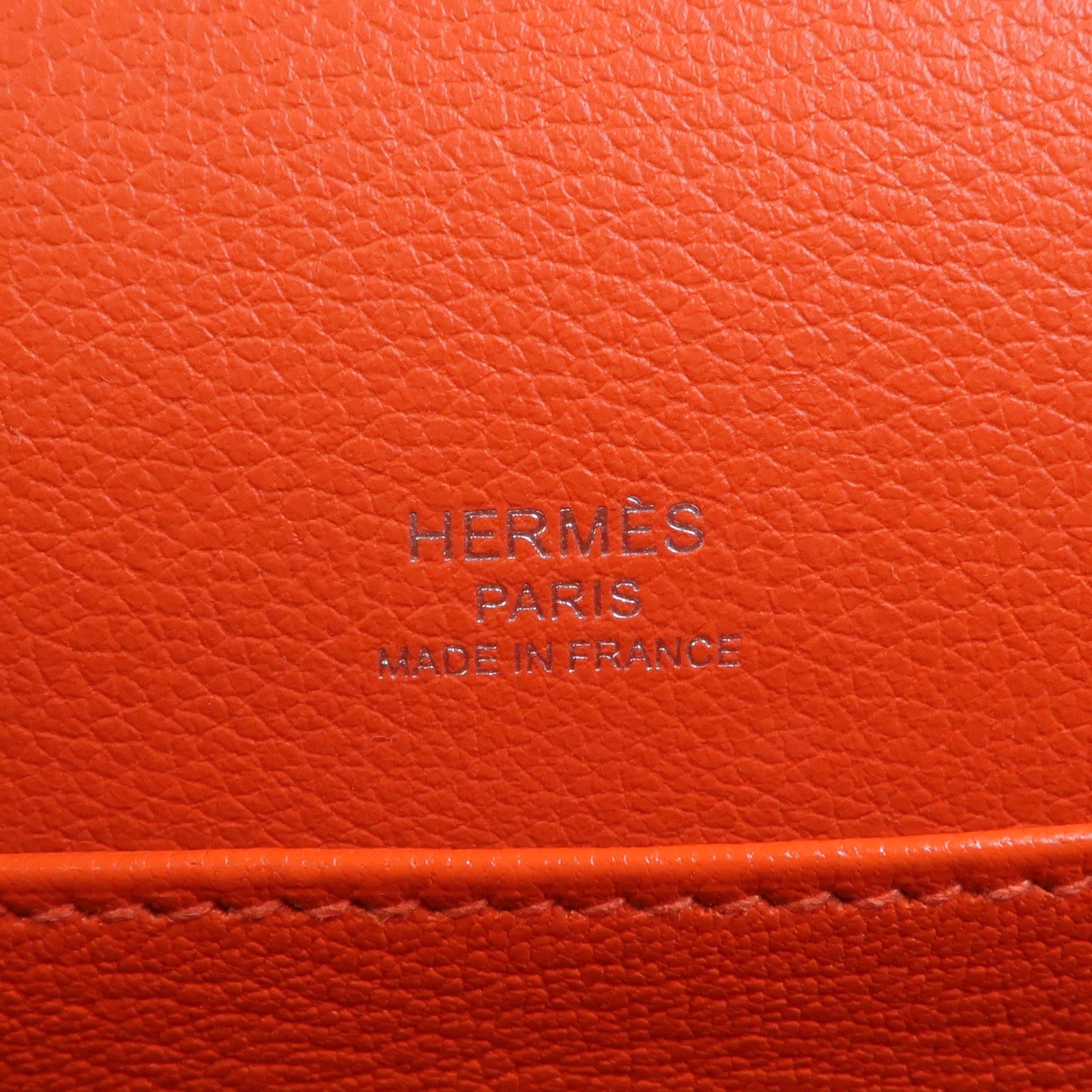 HERMES Evercolor皮革Roulis Mini銀扣肩背袋Capucine/Terre Battu