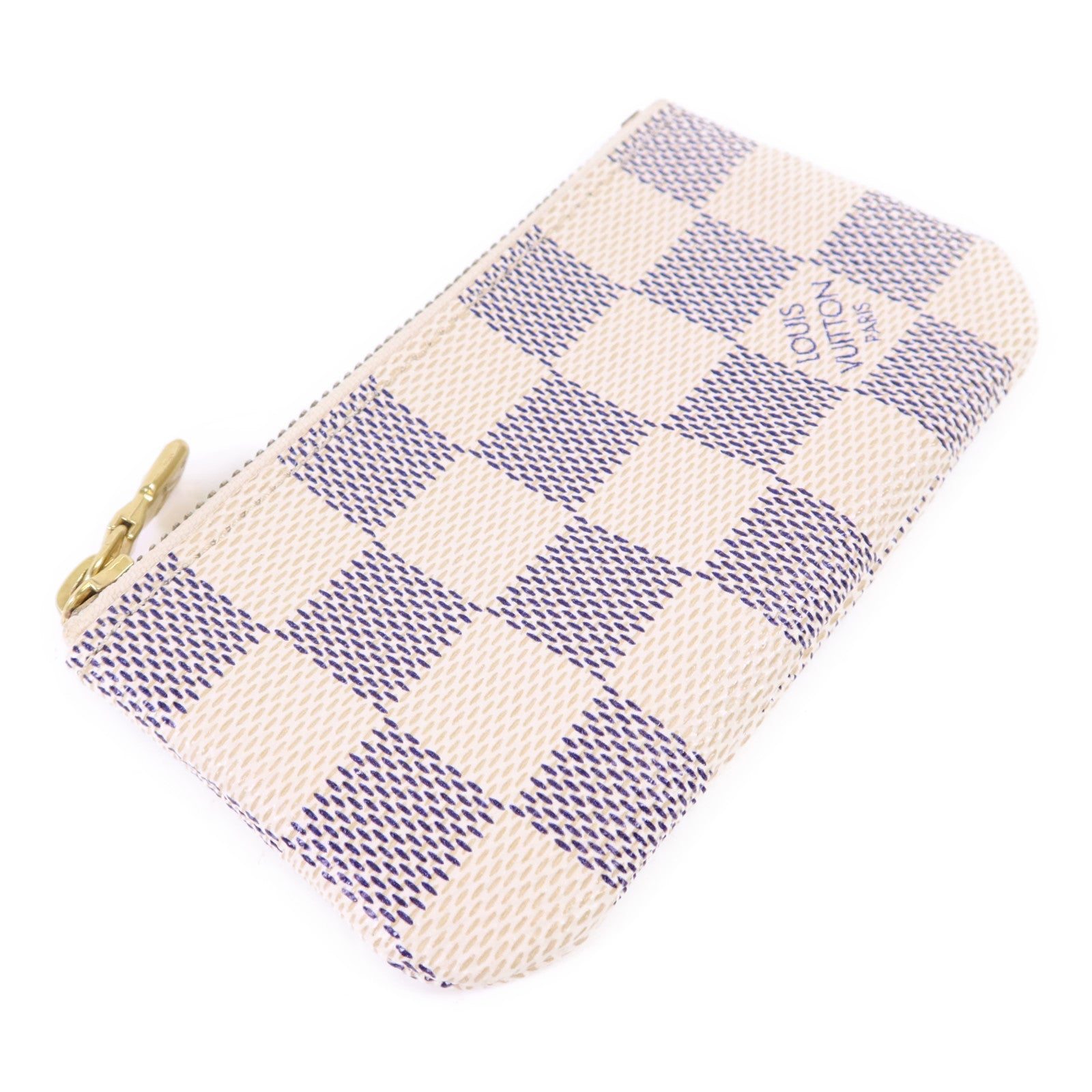 LOUIS VUITTON Damier Azur Pochette Cle金扣零錢包