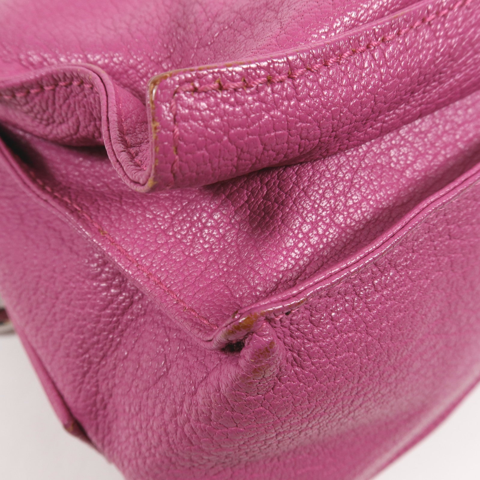 LOEWE 牛皮皮革Shoulder Bag銀扣肩背袋