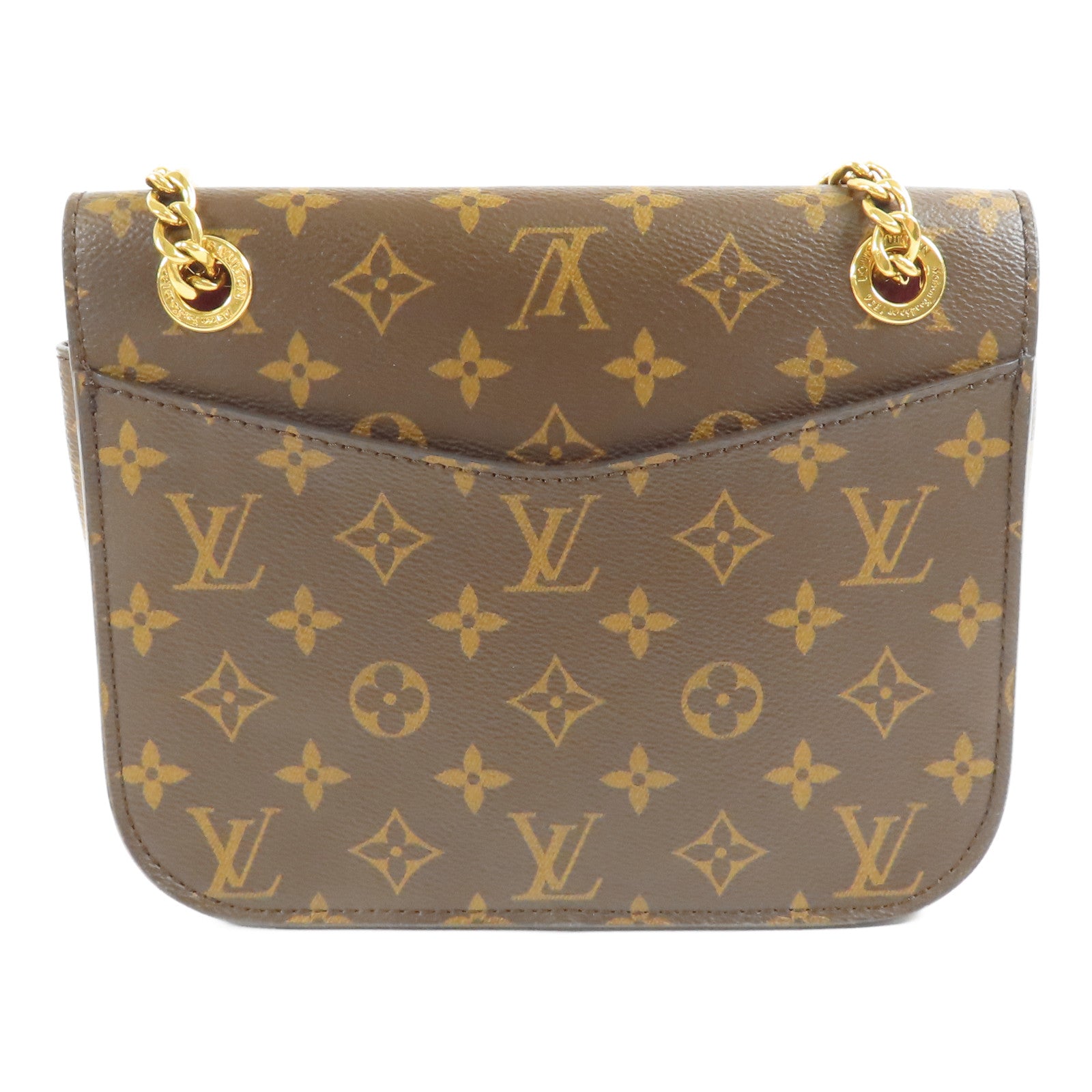 LOUIS VUITTON Monogram Passy金扣肩背袋棕色