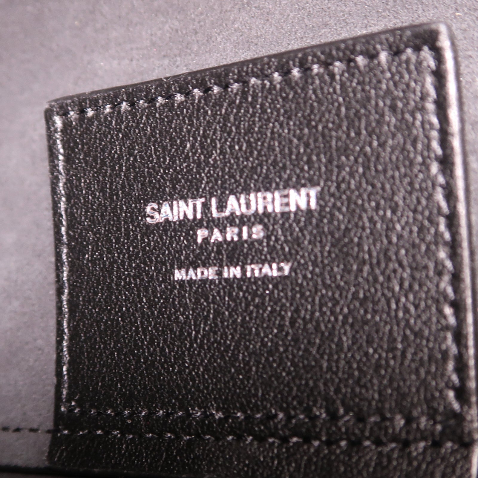 SAINT LAURENT 牛皮皮革Bold Tote銀扣肩背袋