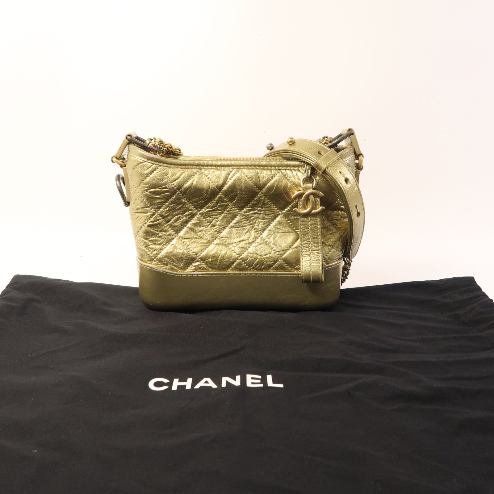 CHANEL 牛皮皮革Gabrielle Small鏈帶肩背袋