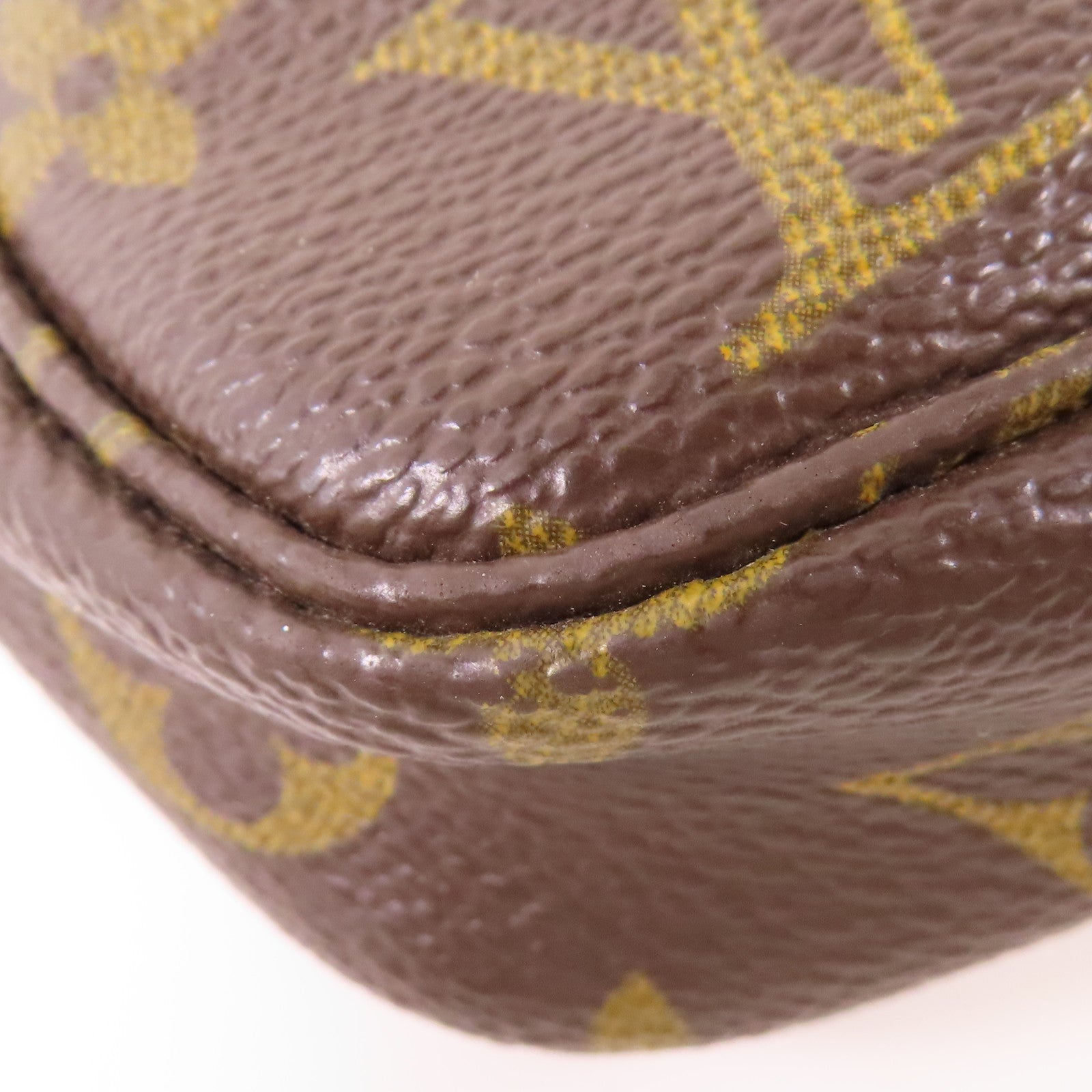 LOUIS VUITTON Monogram Pochette Accessoires金扣手拿包棕色