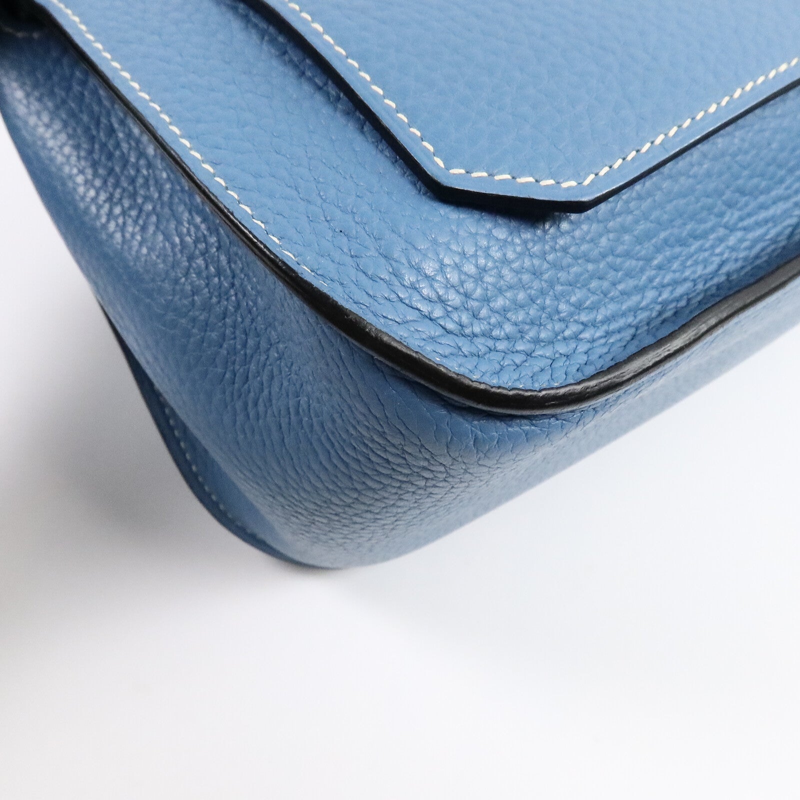HERMES Togo皮革Jypsiere 28肩背袋Blue Jean
