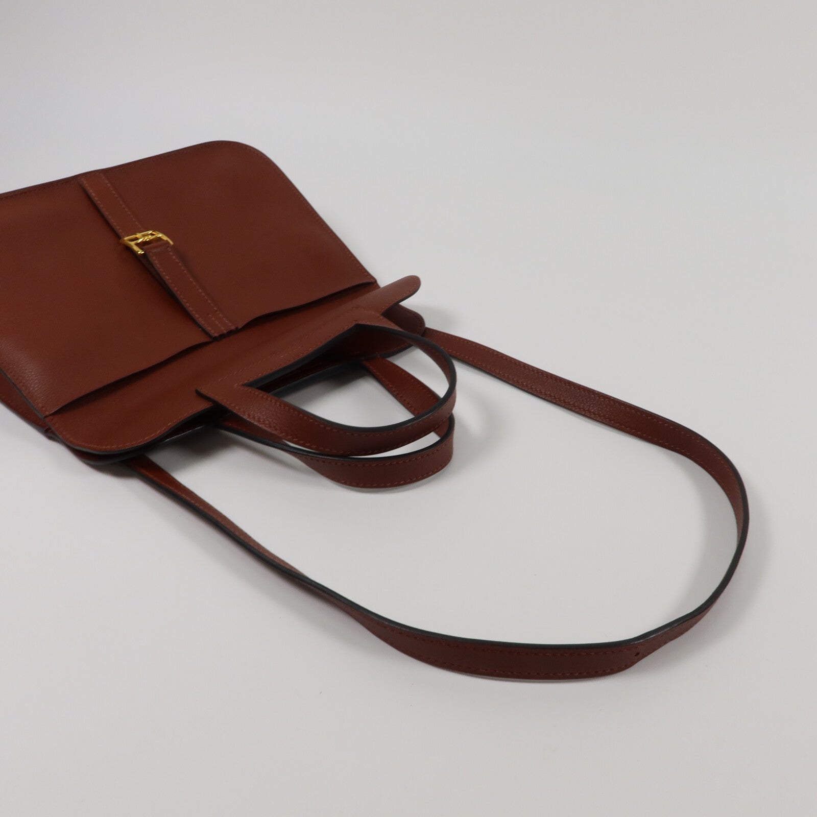 HERMES Evercolor皮革Halzan 25手挽肩背兩用袋Rough H