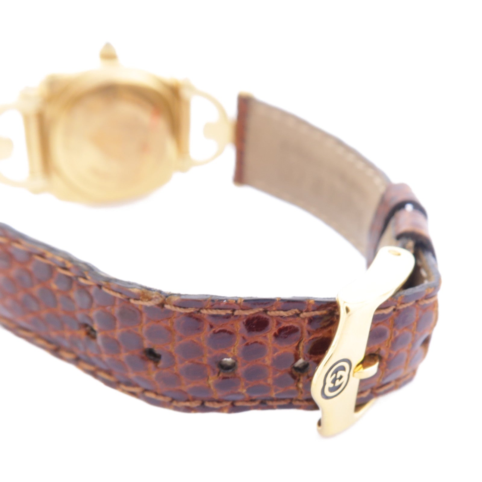 GUCCI 【激減優惠】皮革/不鏽鋼Vintage Watch手錶石英機芯啡色