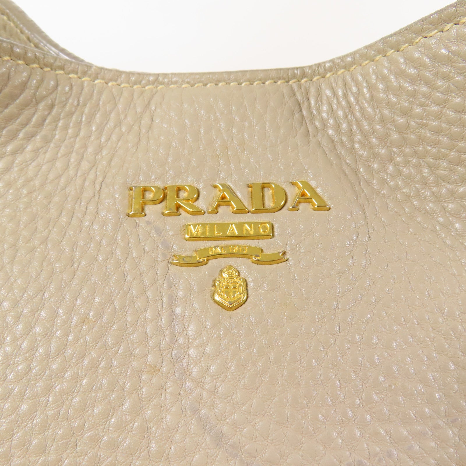 PRADA 皮革Vittelo Daino金扣肩背袋
