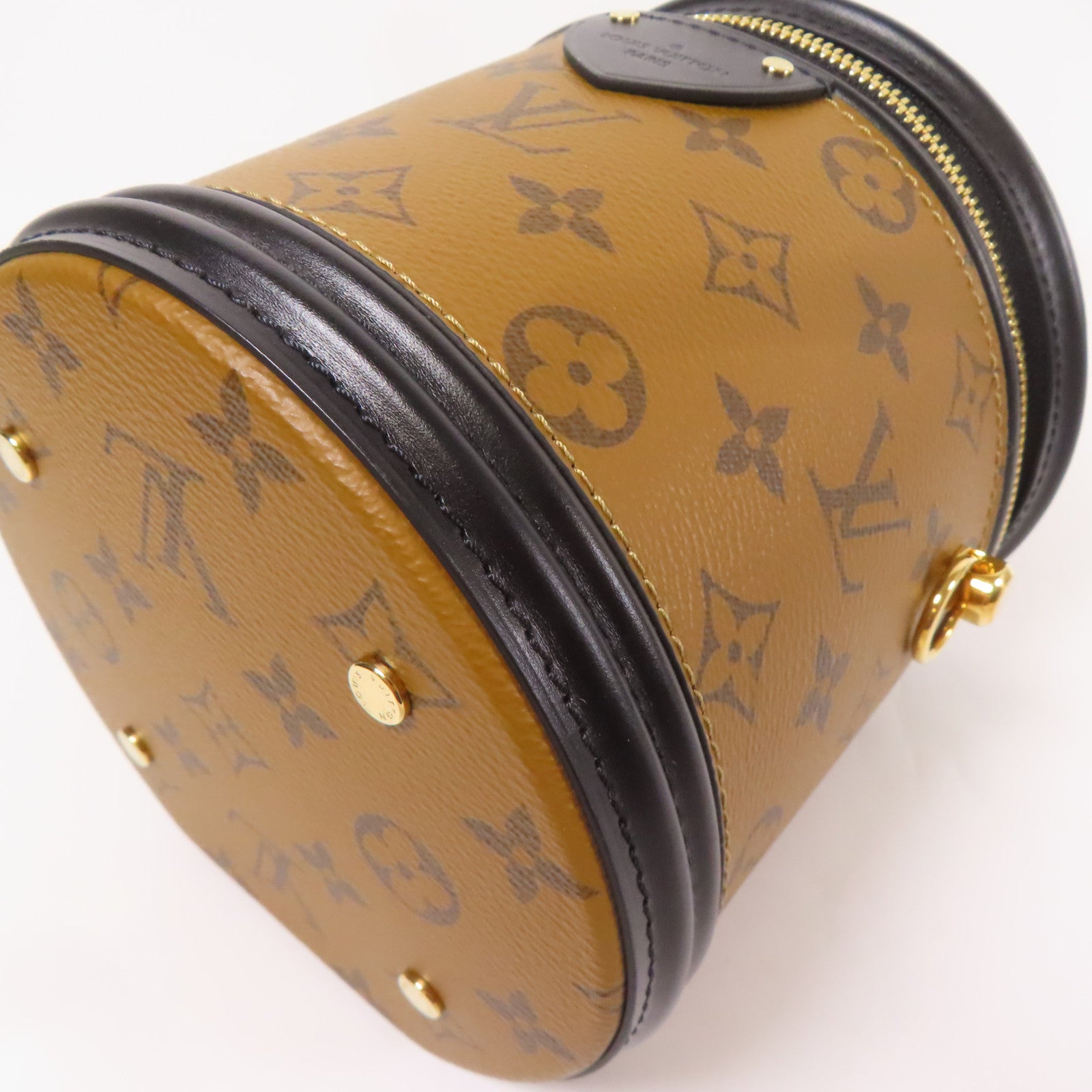 LOUIS VUITTON Monogram Reverse Cannes金扣手挽肩背兩用袋
