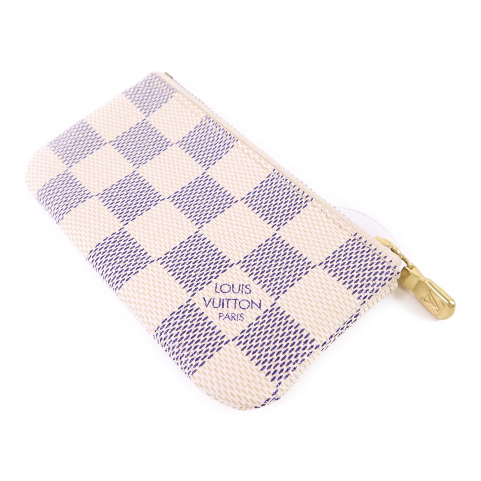 LOUIS VUITTON Damier Azur Pochette Cle金扣零錢包