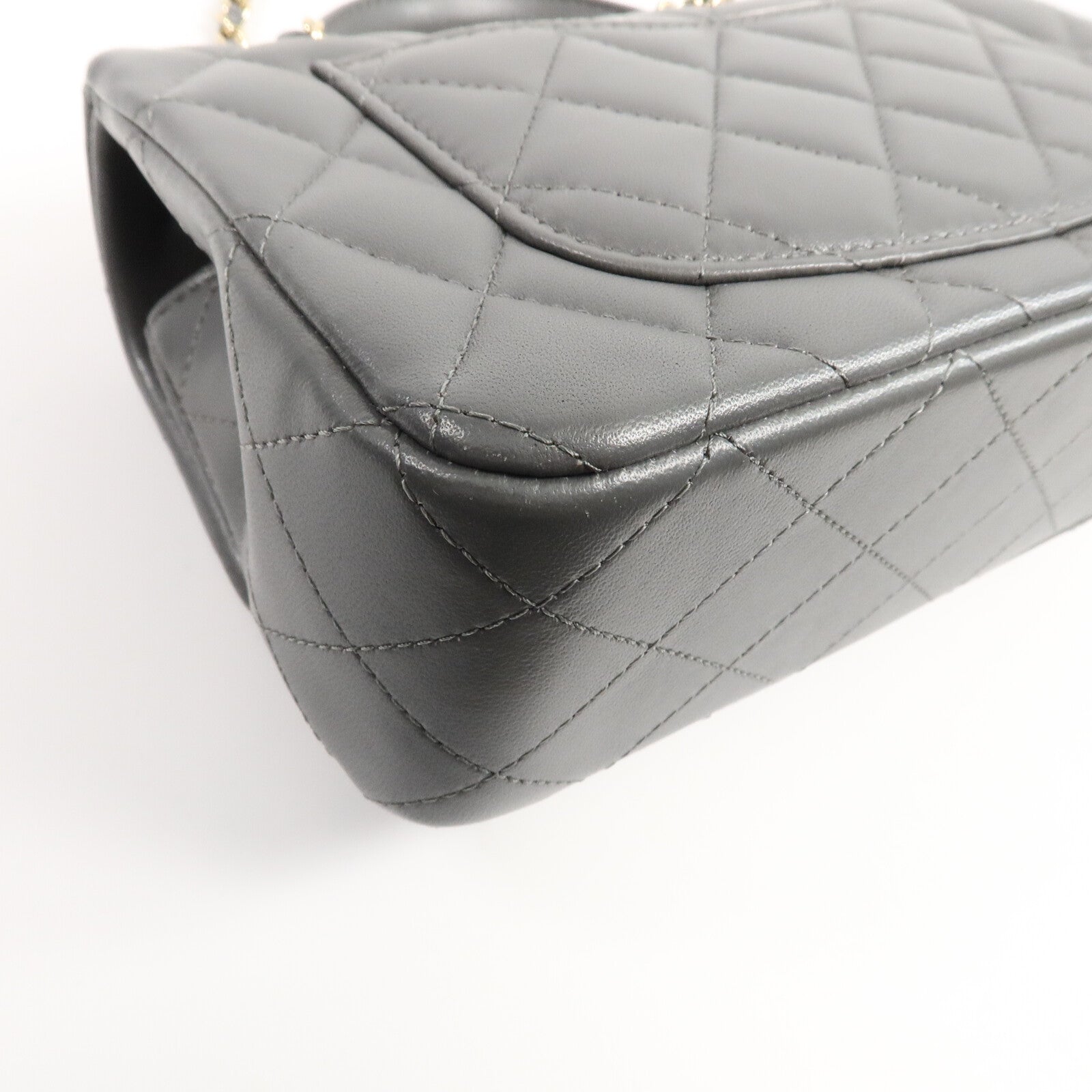 CHANEL 羊皮皮革Mini Flap With手挽肩背兩用袋