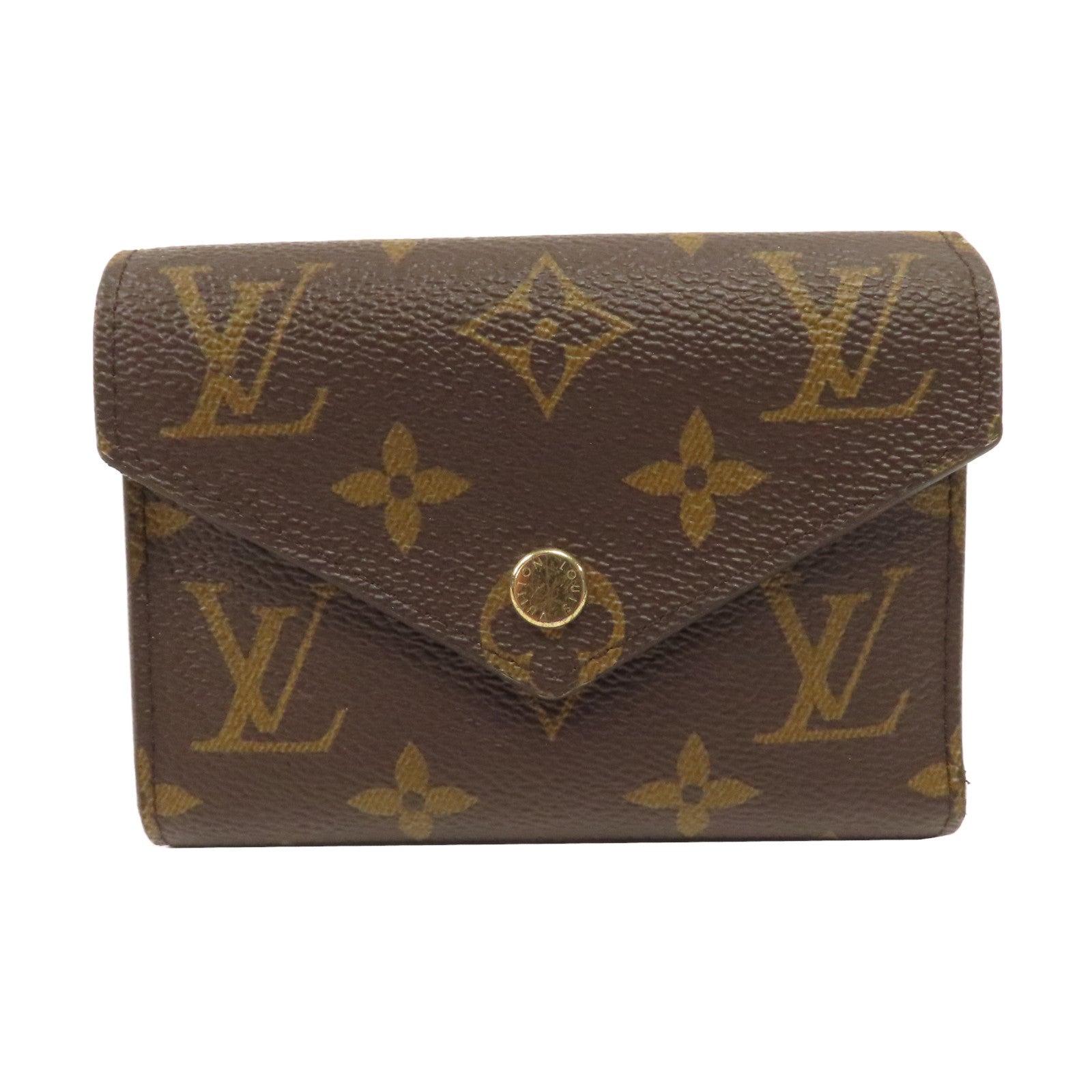 LOUIS VUITTON Monogram Victorine Wallet金扣啪鈕錢包啡色