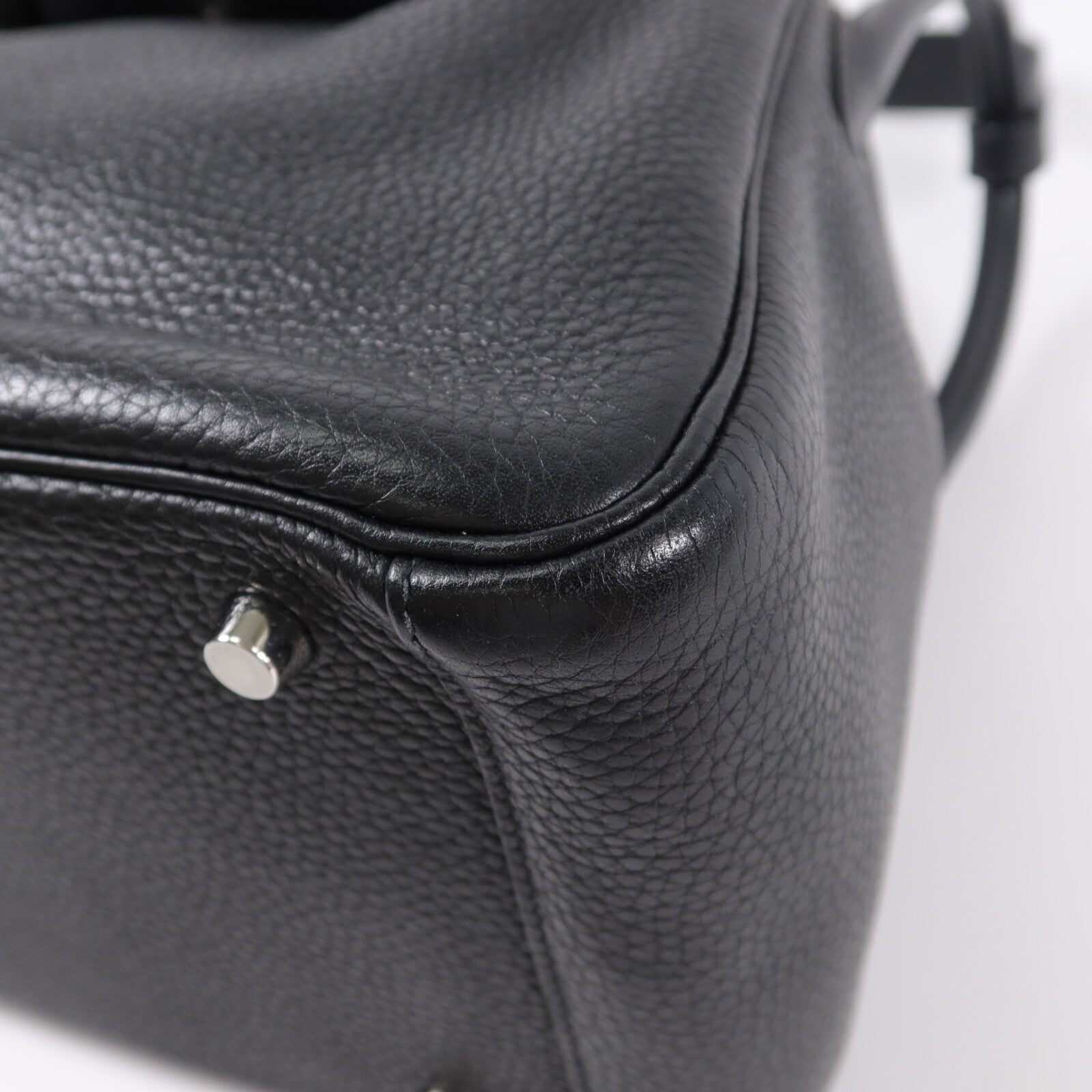 HERMES Clemence皮革Lindy 30手挽肩背兩用袋Noir