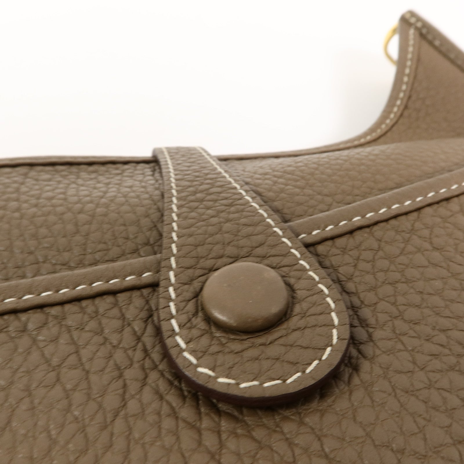 HERMES Clemence皮革Evelyne PM肩背袋Etoupe