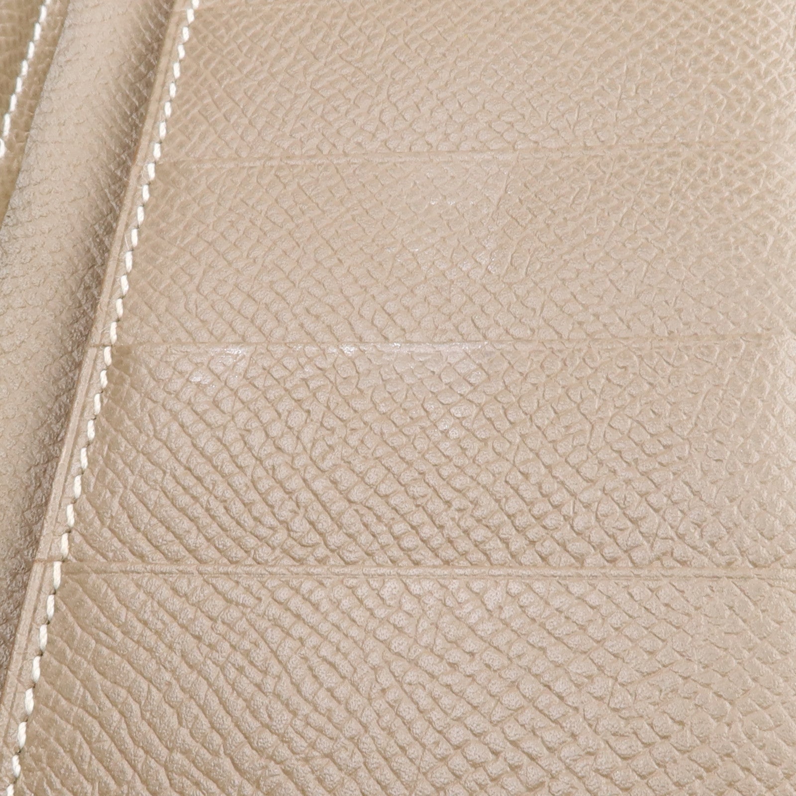 HERMES Epsom皮革Bearn Tri-Fold銀扣長錢包Rouge Casaque/Etoupe