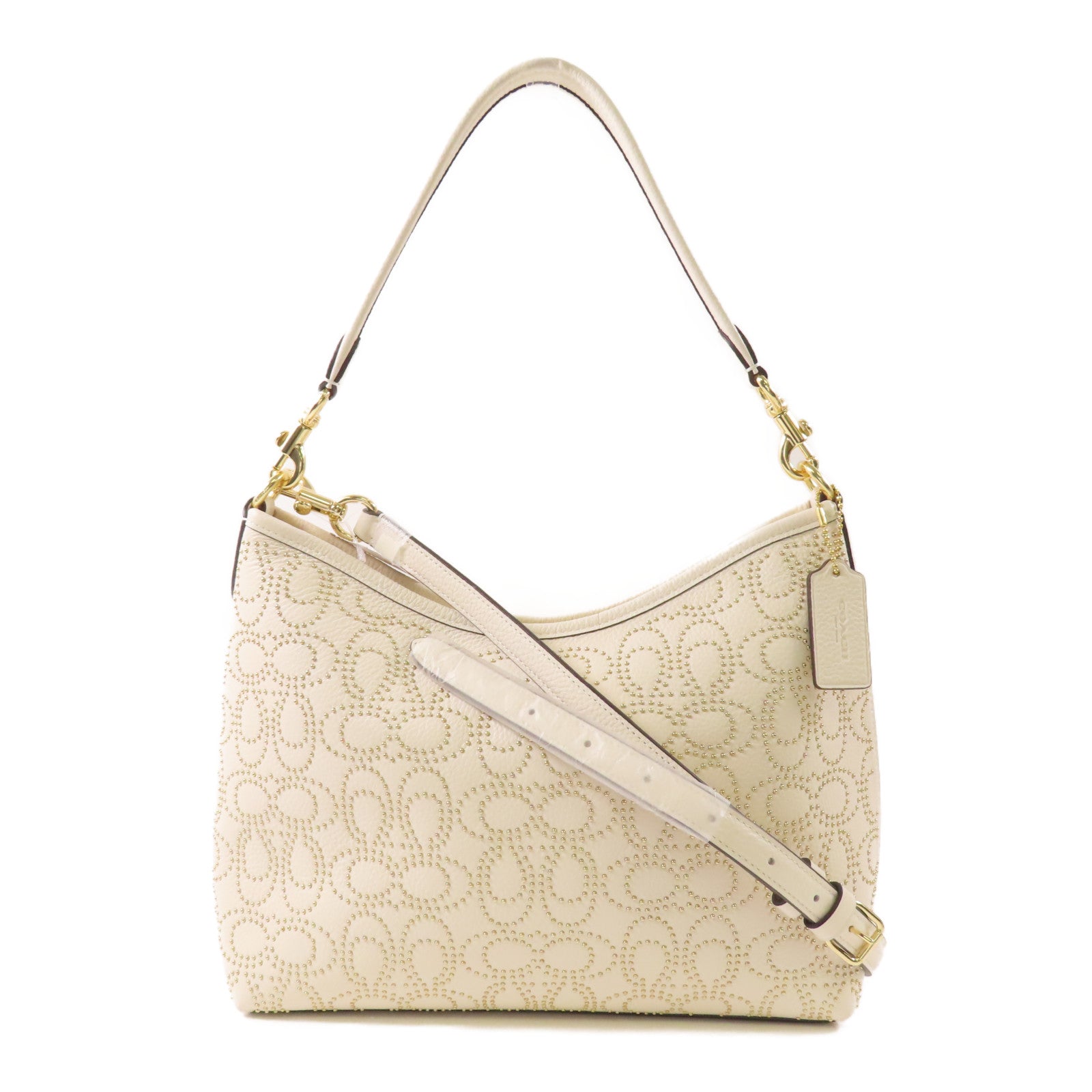 COACH 牛皮皮革2 Way Shoulder金扣手挽肩背兩用袋