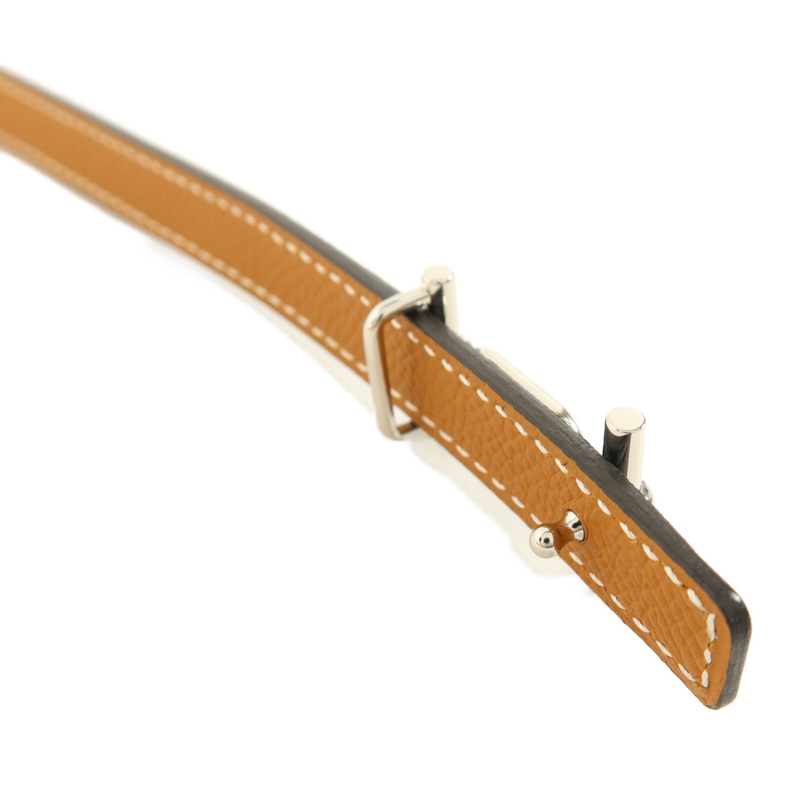 HERMES Swift/Epsom皮革Ancre Belt皮帶Noir/Gold