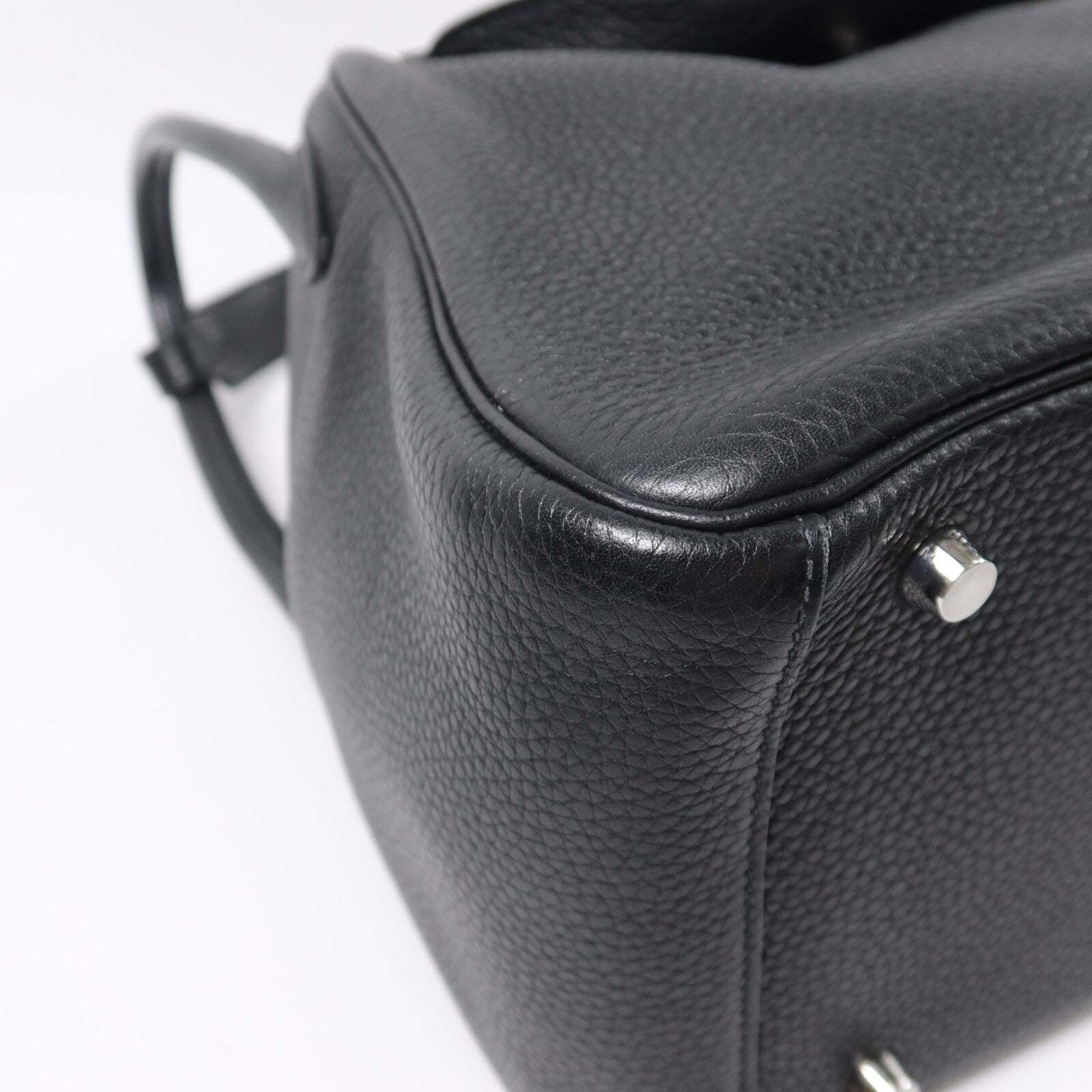 HERMES Clemence皮革Lindy 30手挽肩背兩用袋Noir