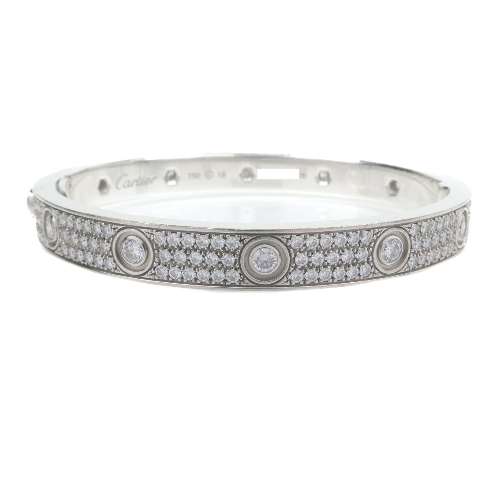 CARTIER 18K白金Love Bracelets Full Diamond鑽石手鐲Cartier#16