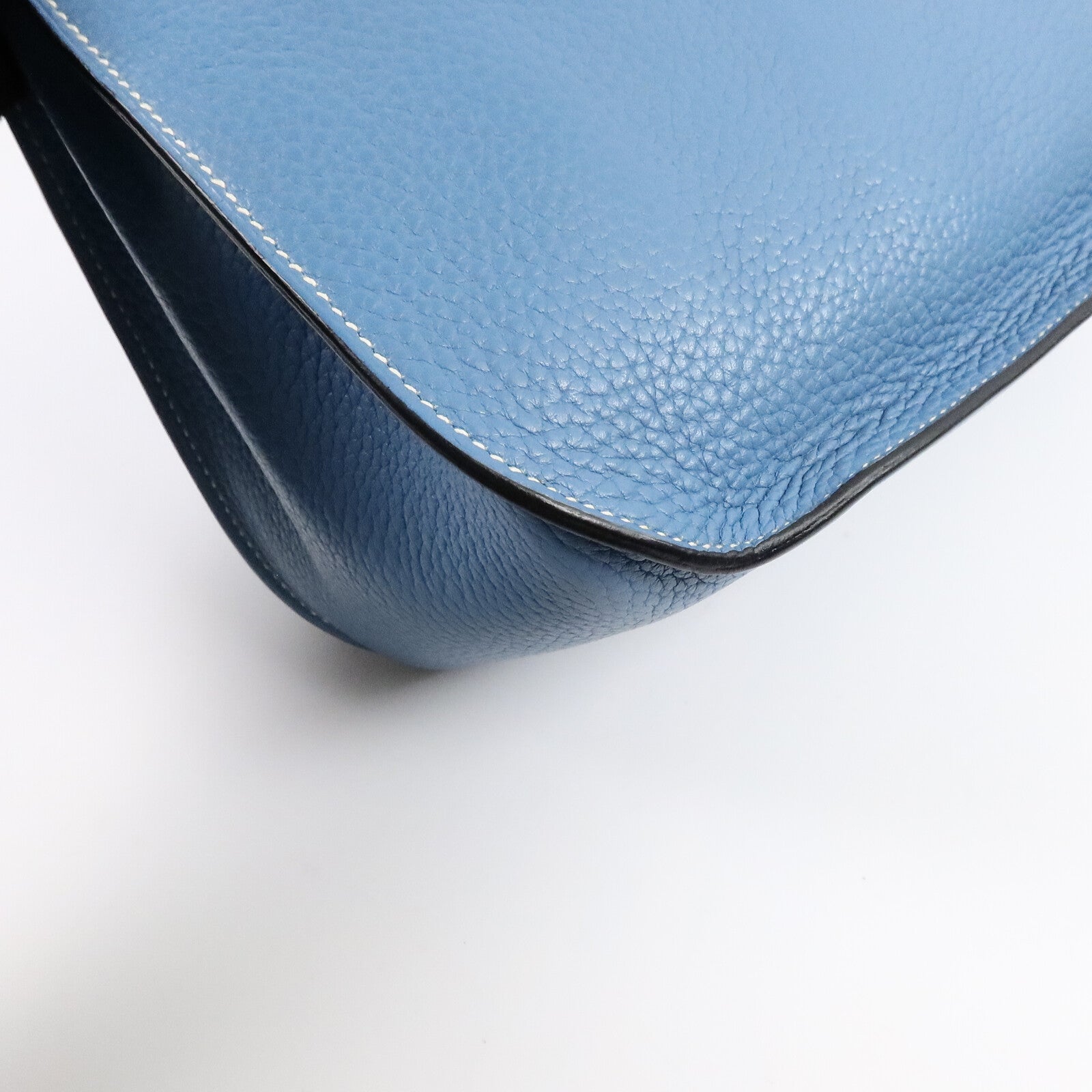 HERMES Togo皮革Jypsiere 28肩背袋Blue Jean