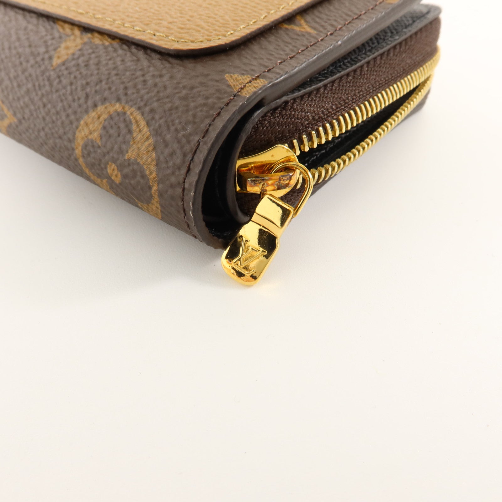 LOUIS VUITTON Monogram Reverse Lou金扣錢包