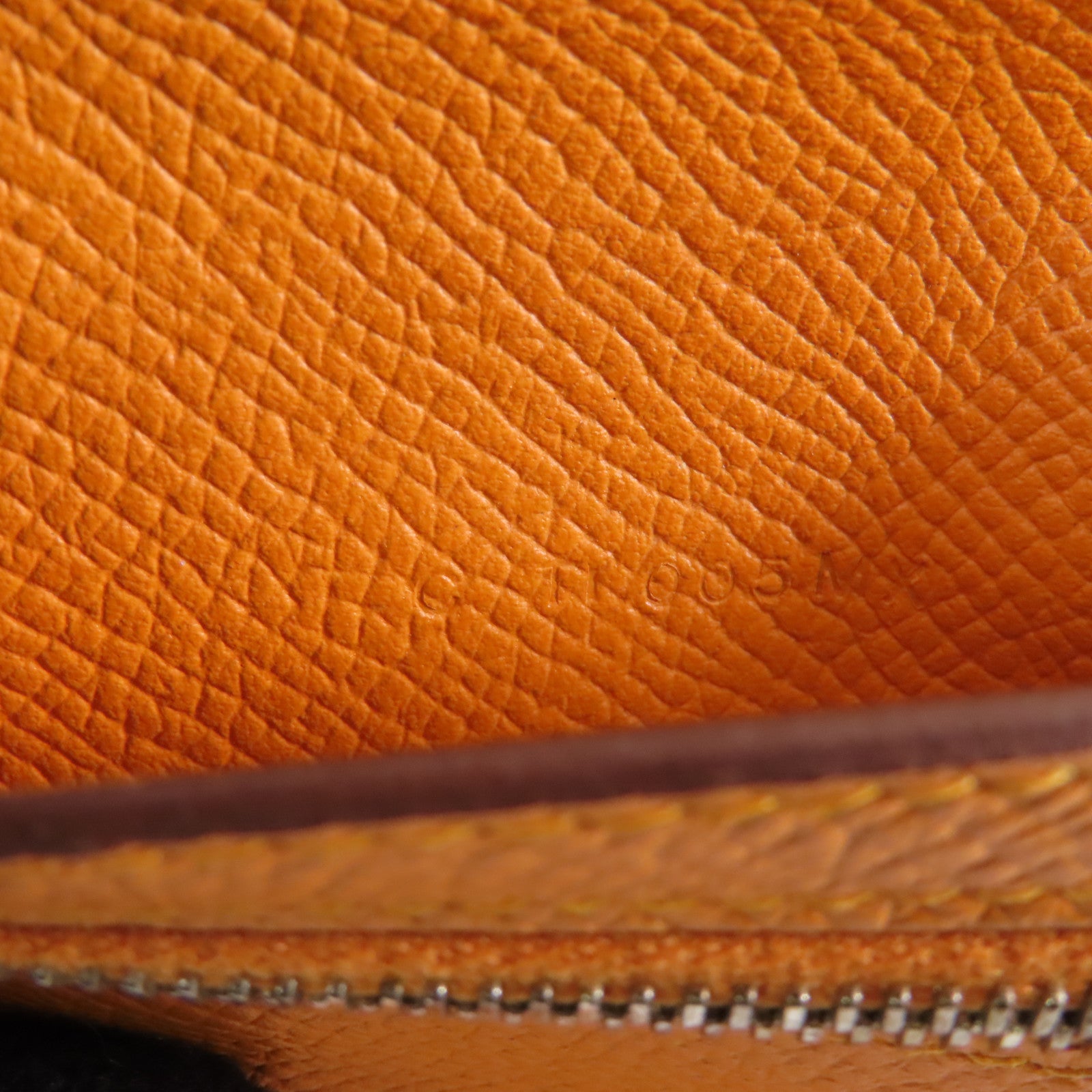 HERMES Epsom皮革Clic 12銀扣錢包Orange/橙色
