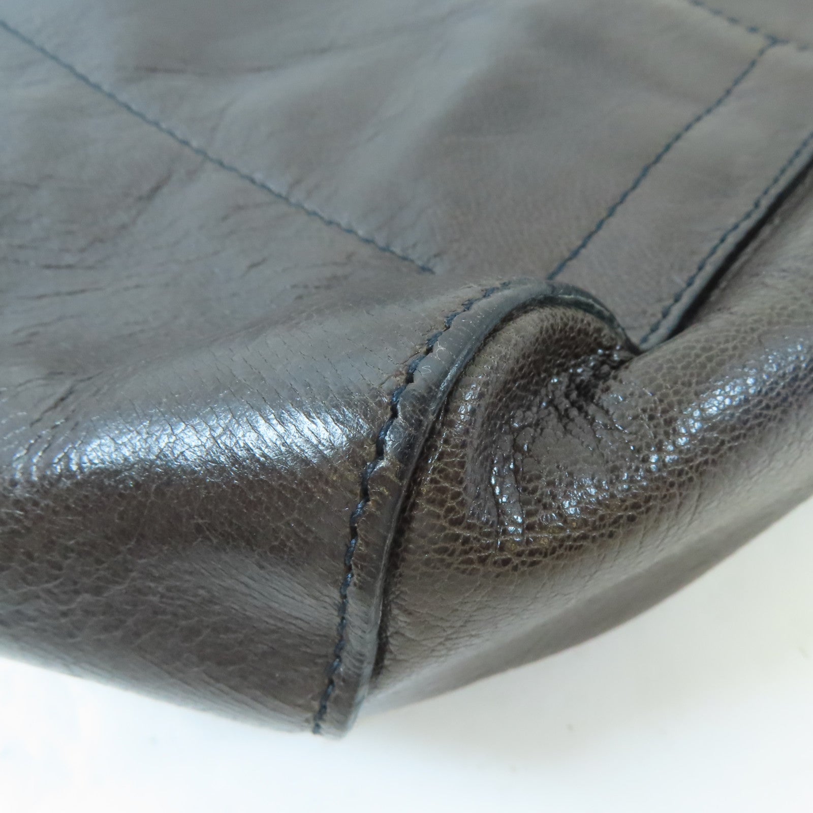 SAINT LAURENT 牛皮皮革Shoulder Bag銀扣鏈帶肩背袋啡色