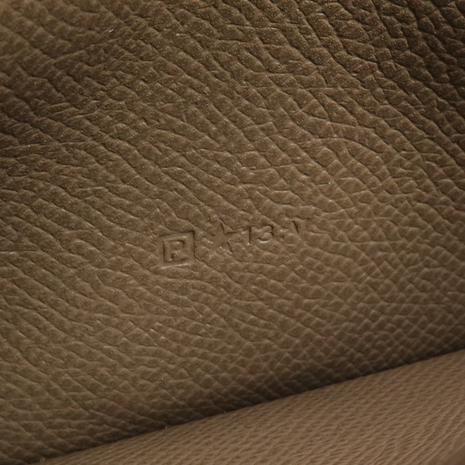 HERMES Epsom皮革Bearn Tri-Fold銀扣長錢包Rouge Casaque/Etoupe