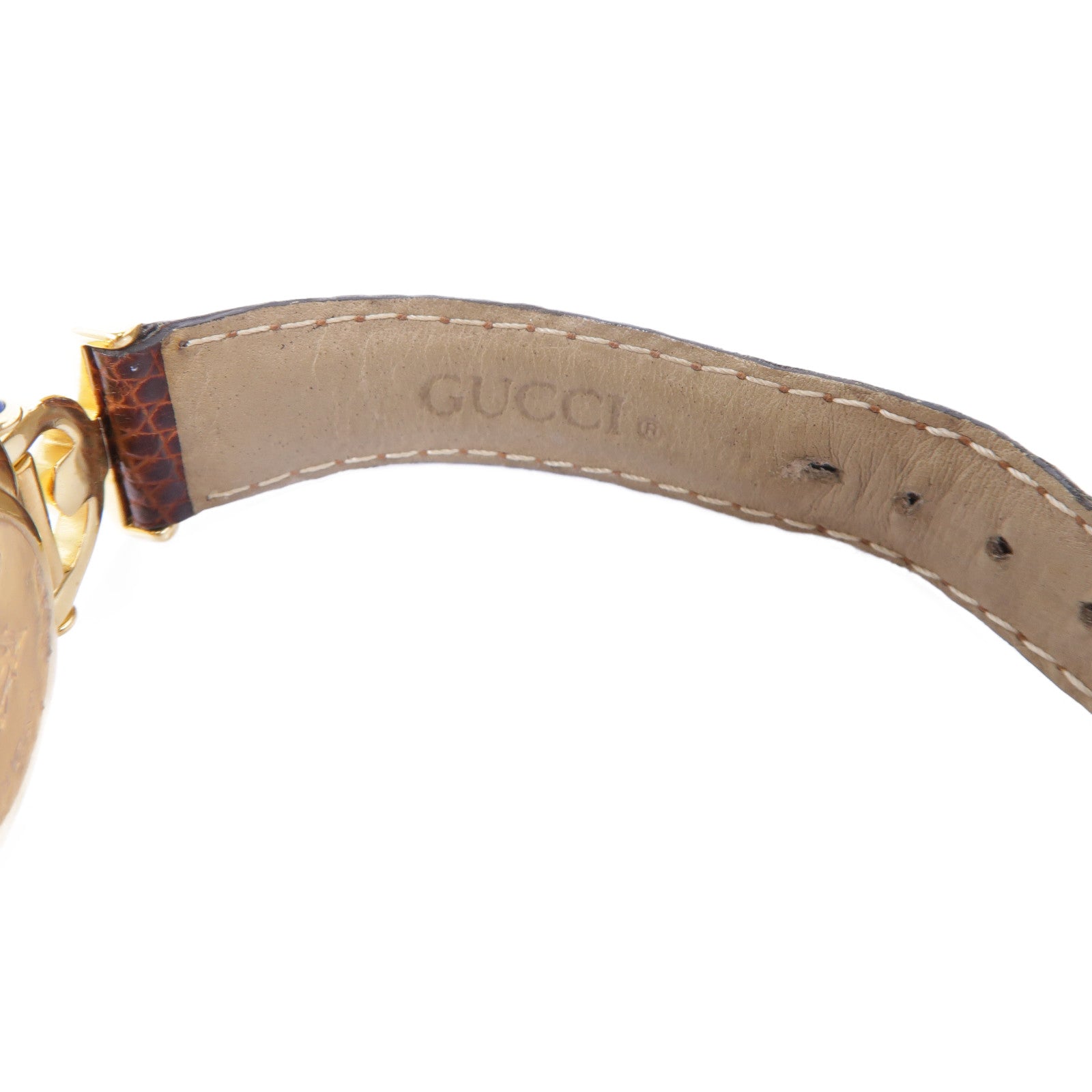 GUCCI 【激減優惠】皮革/不鏽鋼Vintage Watch手錶石英機芯啡色