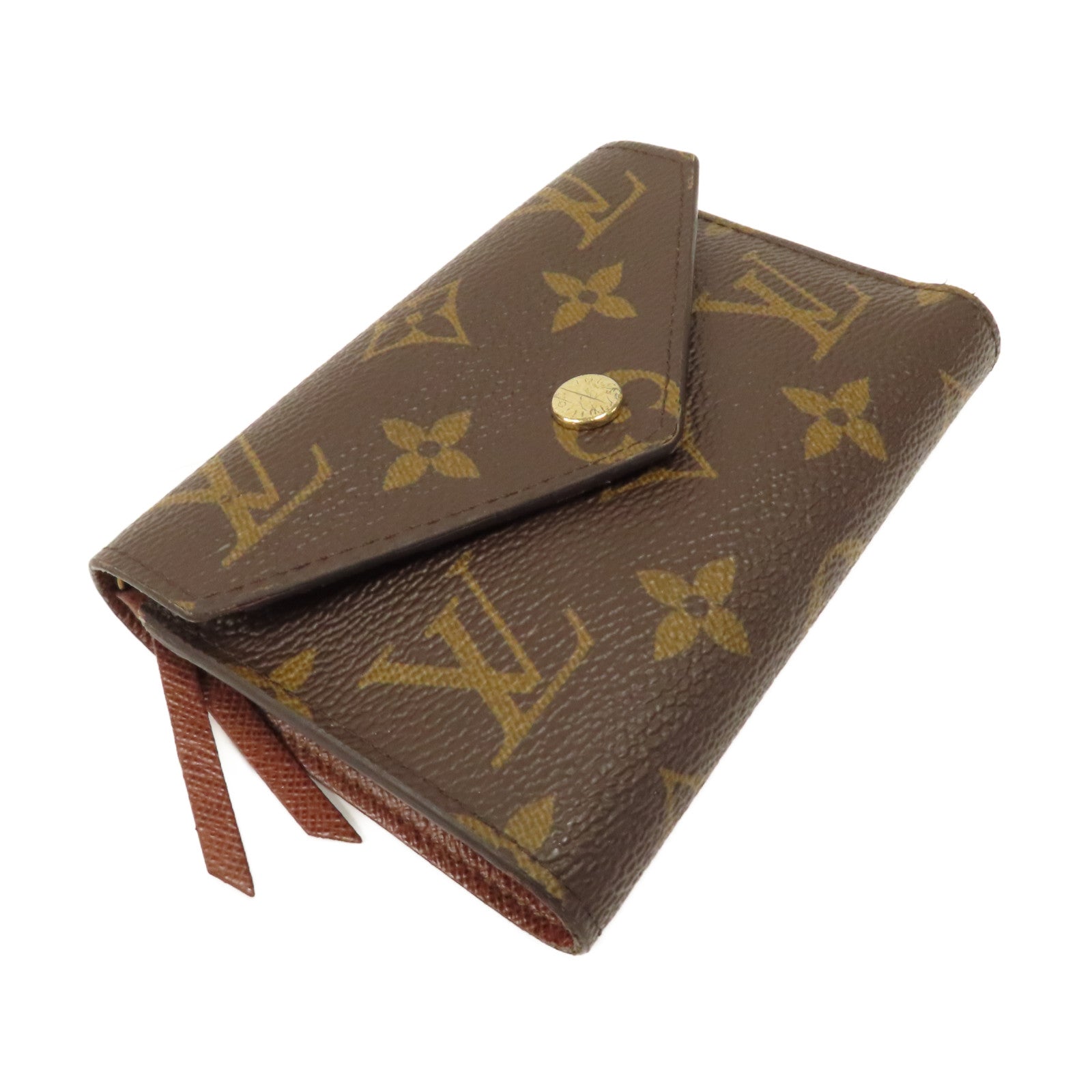 LOUIS VUITTON Monogram Victorine Wallet金扣啪鈕錢包啡色