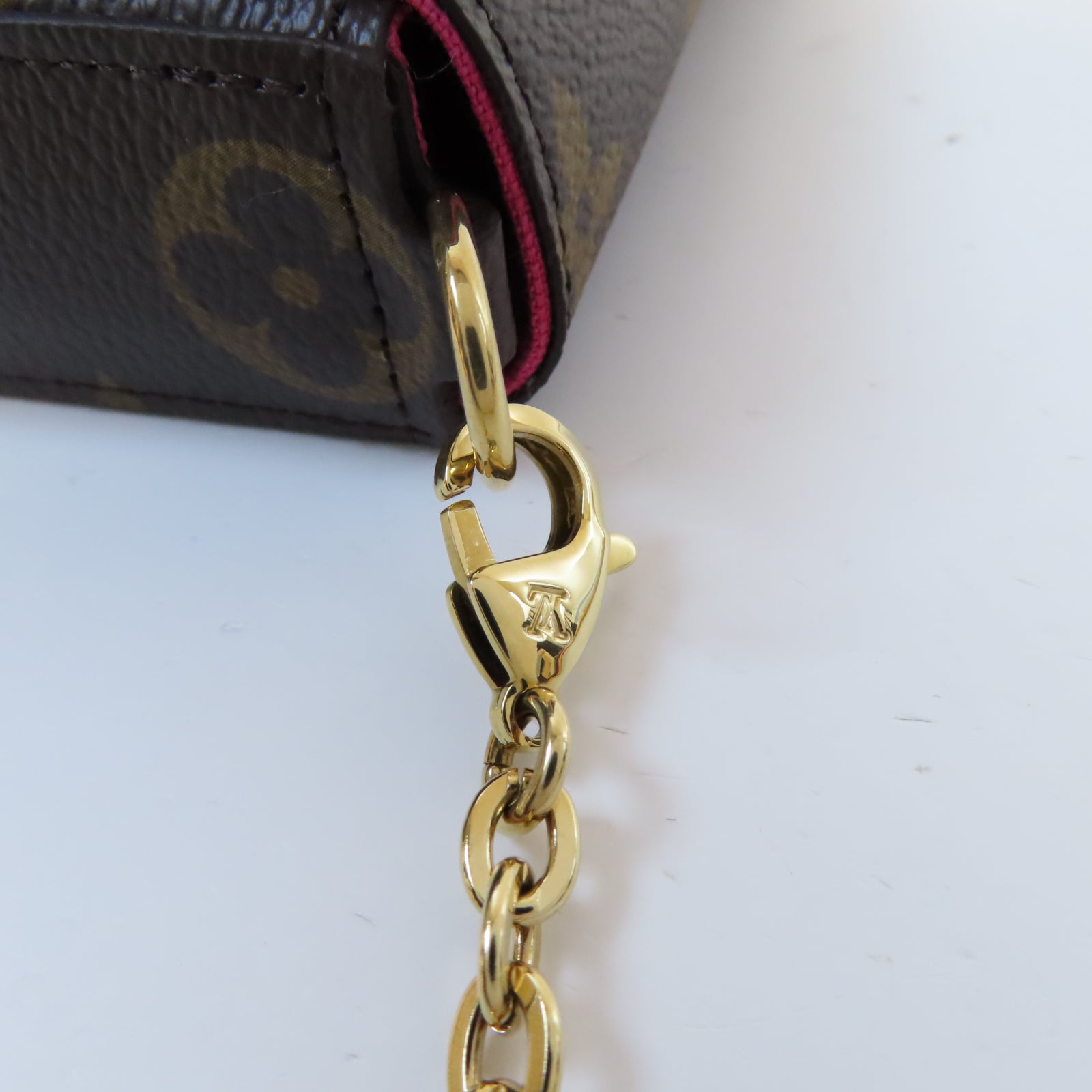 LOUIS VUITTON Monogram Felicie Pochette金扣鏈帶肩背袋啡色