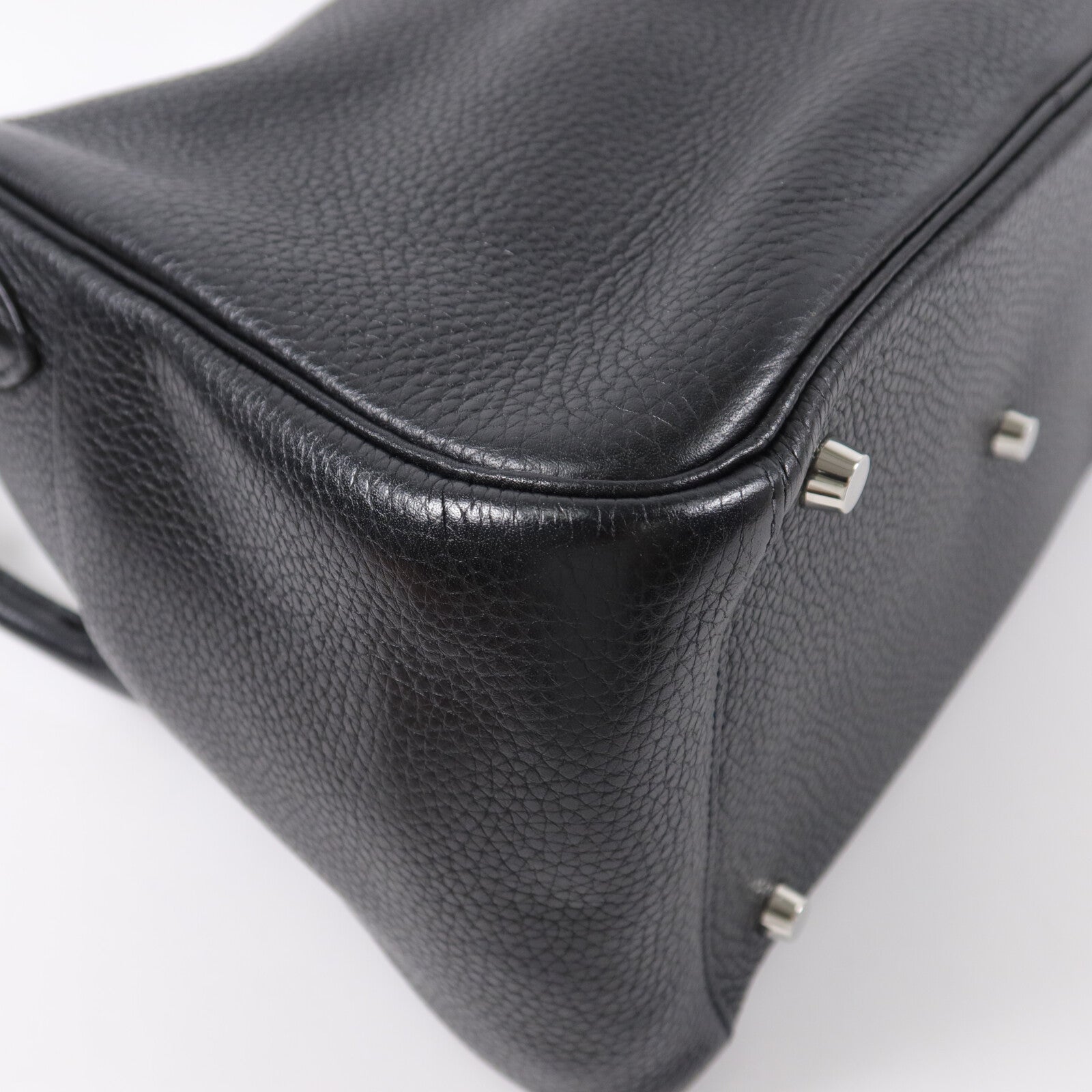 HERMES Clemence皮革Lindy 30手挽肩背兩用袋Noir