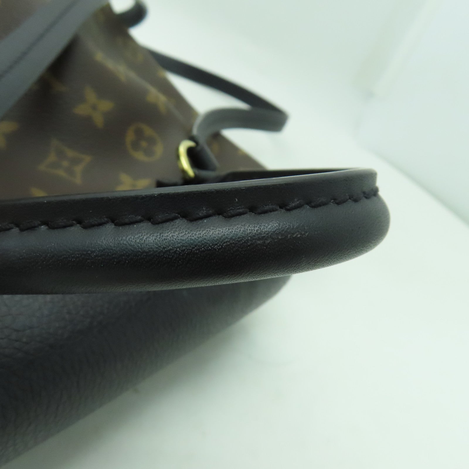 LOUIS VUITTON Monogram Montsouris PM金扣背包啡色/黑色