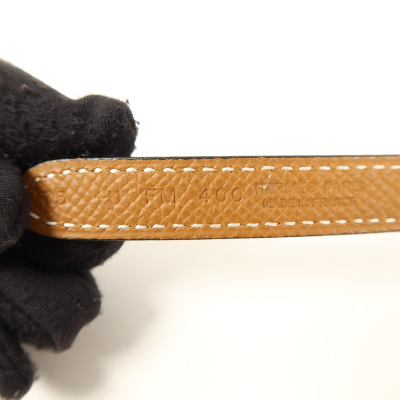 HERMES Swift/Epsom皮革Ancre Belt皮帶Noir/Gold