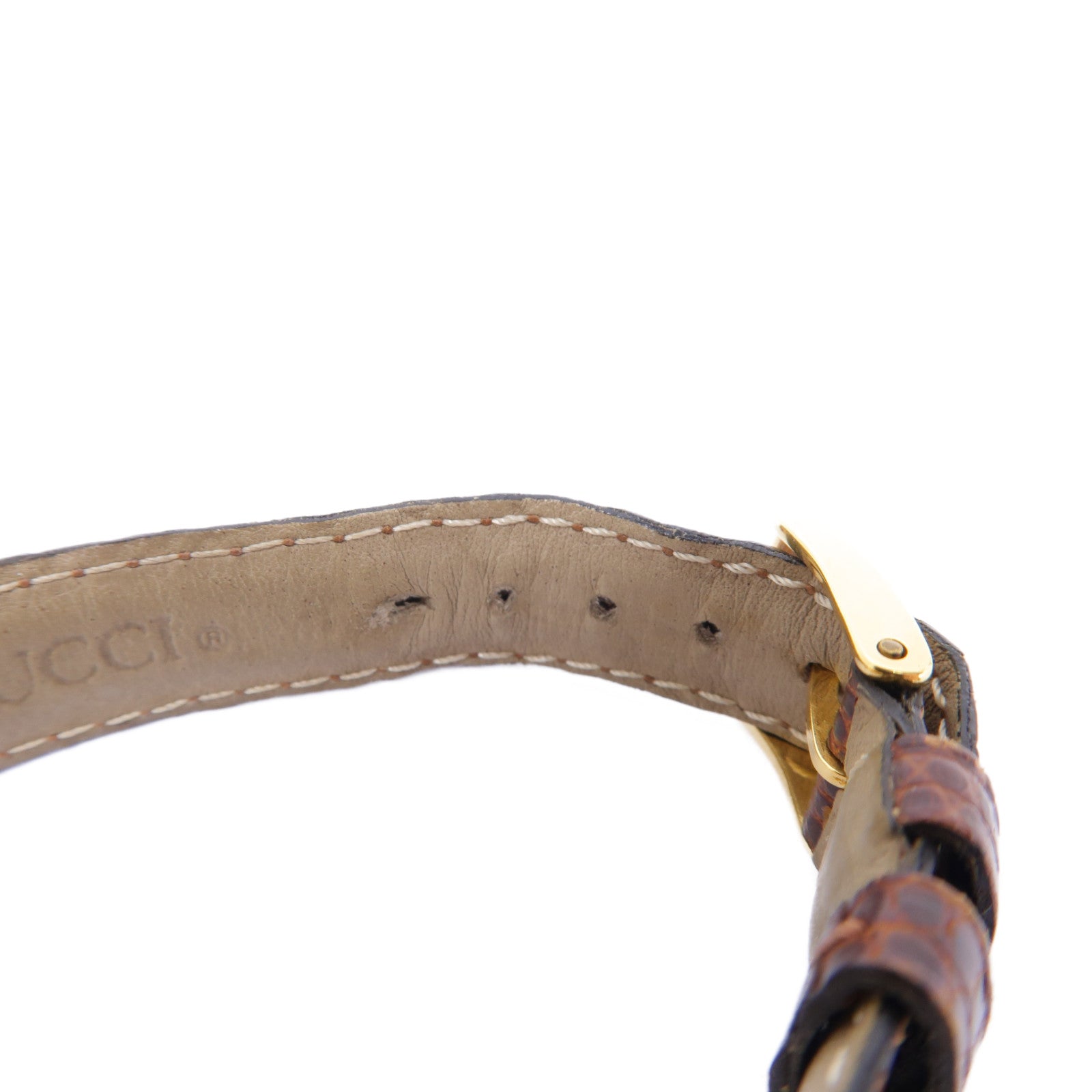 GUCCI 【激減優惠】皮革/不鏽鋼Vintage Watch手錶石英機芯啡色