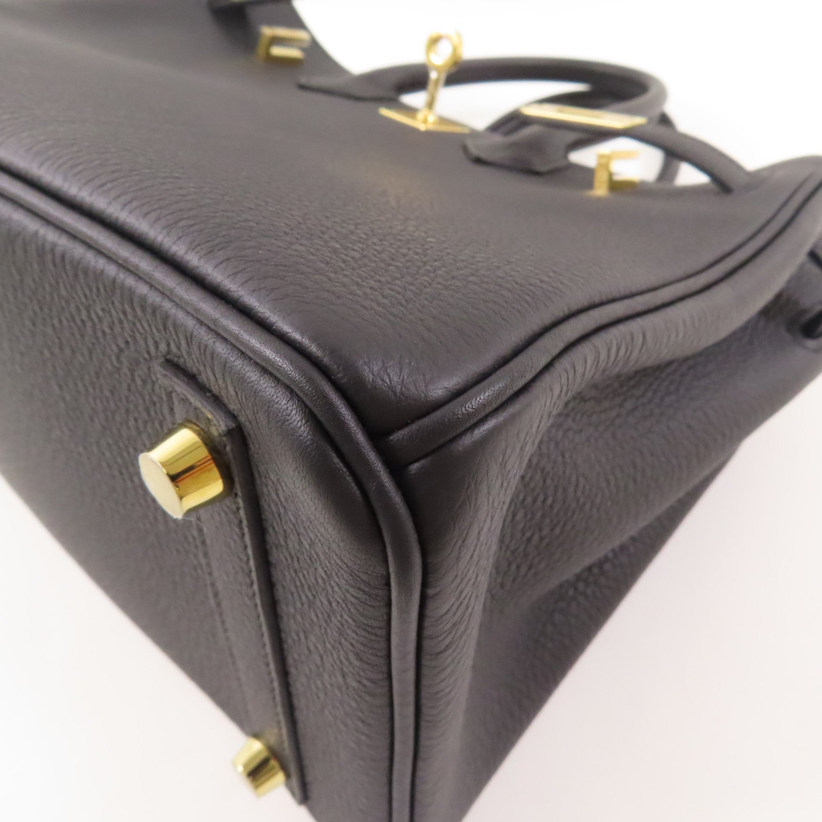 HERMES 【激減優惠】Togo皮革Birkin 25金扣手挽袋Noir