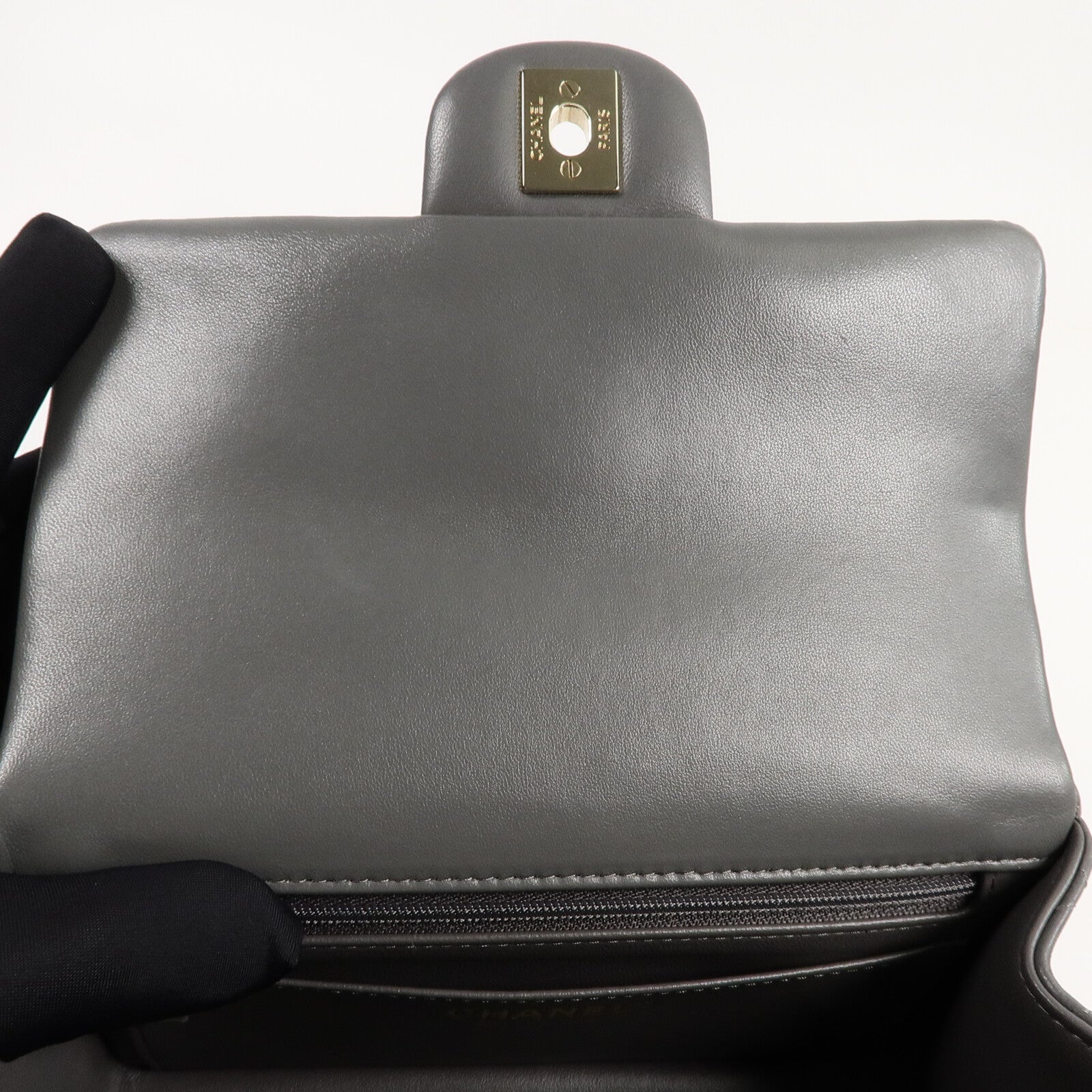CHANEL 羊皮皮革Mini Flap With手挽肩背兩用袋