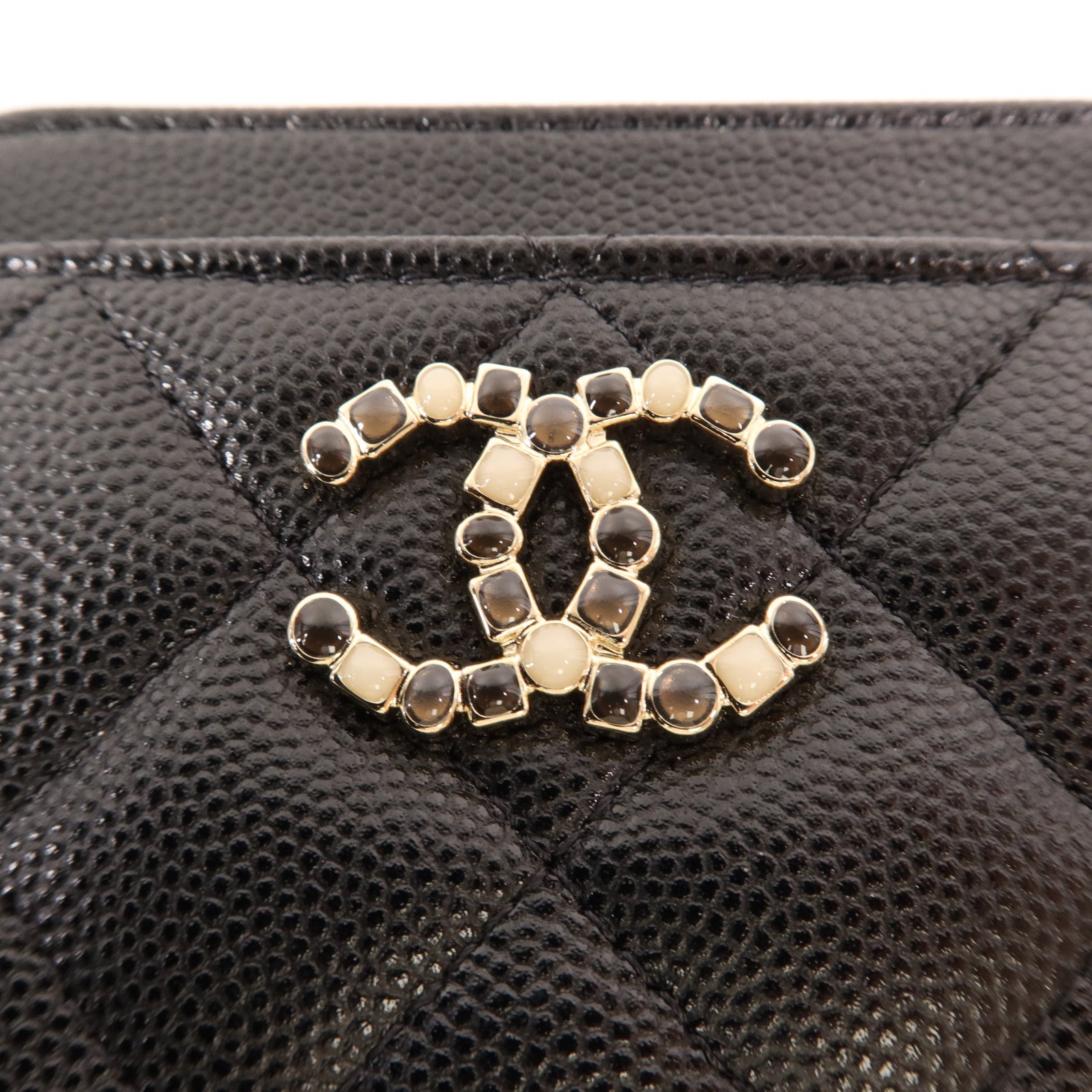 CHANEL 牛皮皮革Wallet金扣錢包