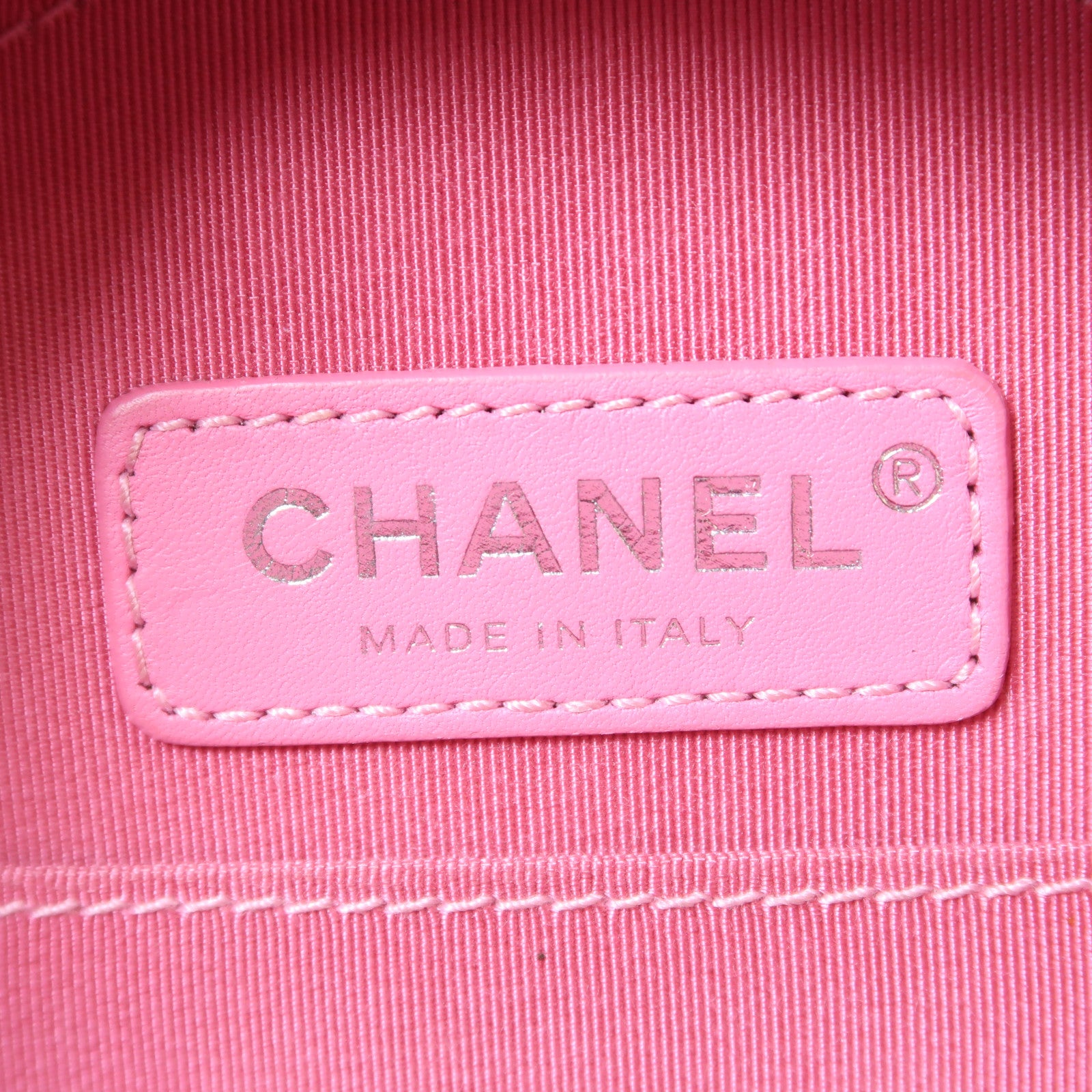 CHANEL 漆皮皮革Chain Shoulder銀扣手挽肩背兩用袋粉紅色