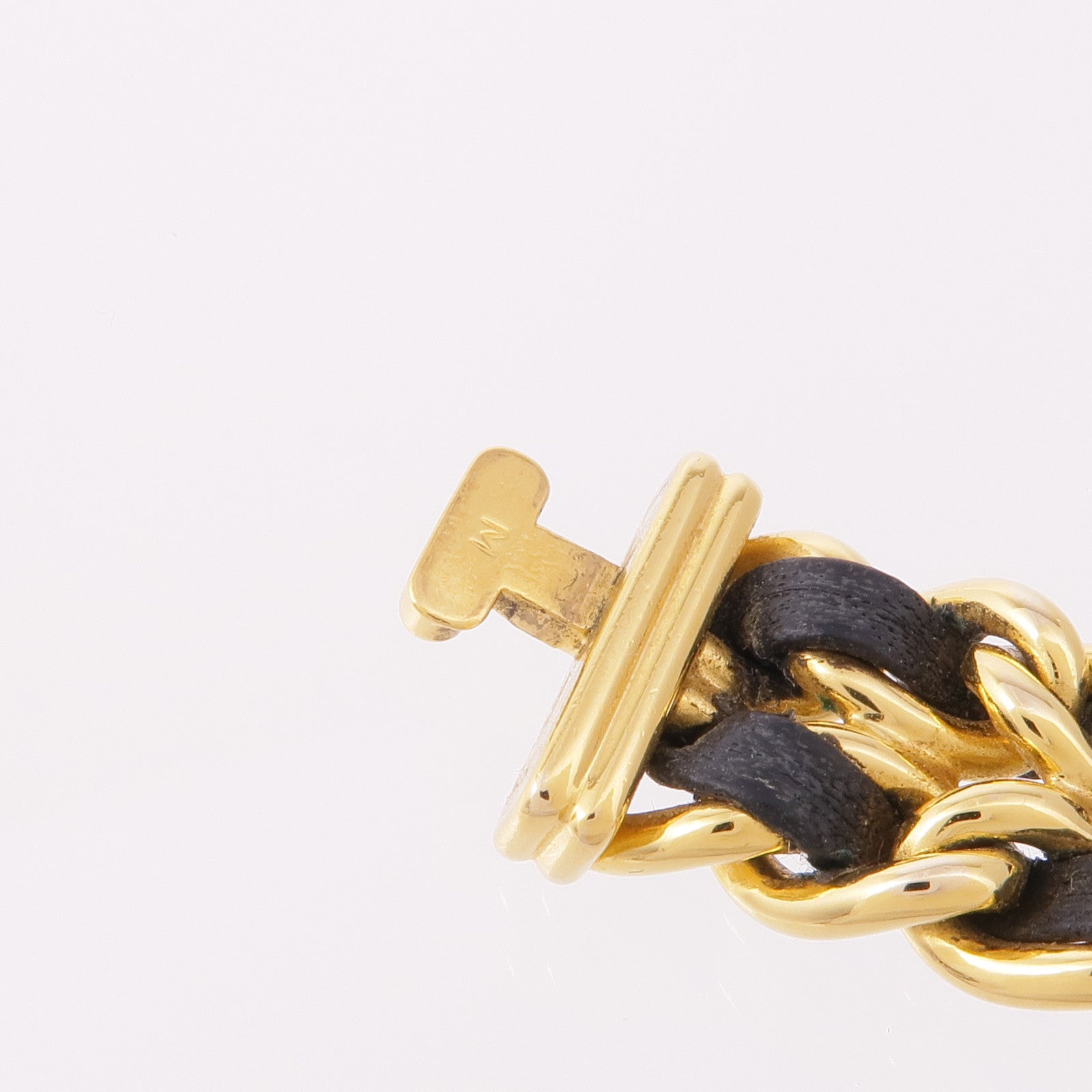 CHANEL CC Premiere M Quartz Watch Gold Plated Leather Black