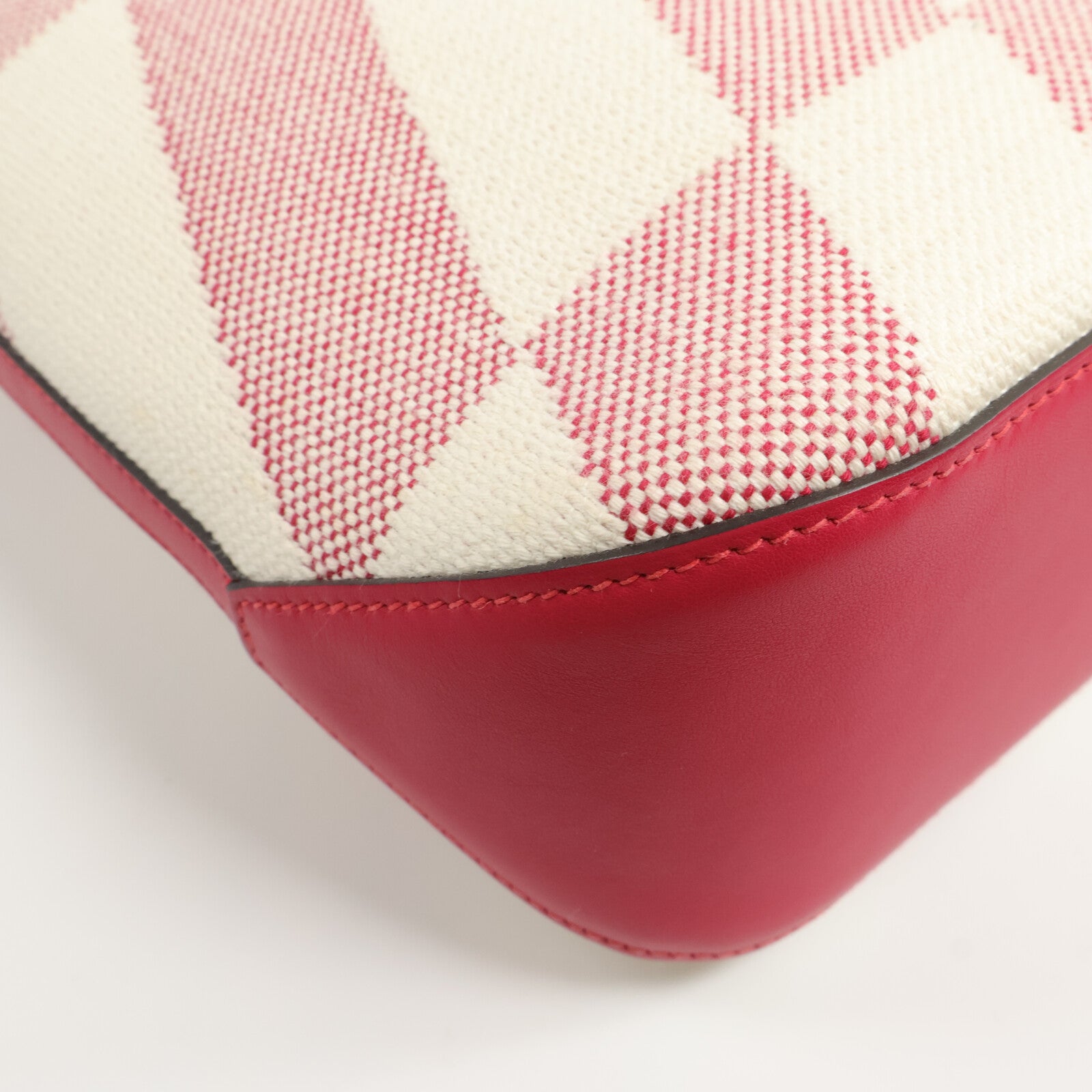 HERMES 帆布Cabas H En Biais 27手挽肩背兩用袋Framboise