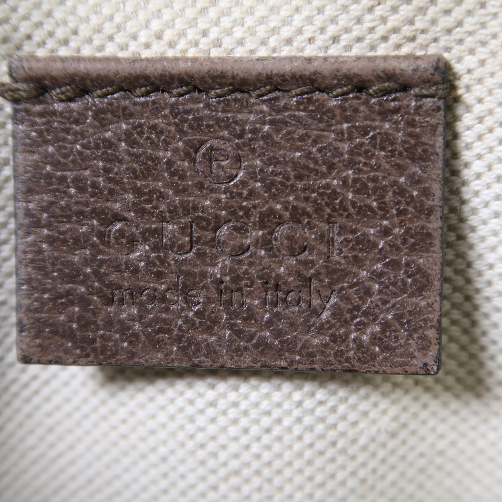 GUCCI 塗層帆布Neo Vintage GG Supreme金扣腰包啡色