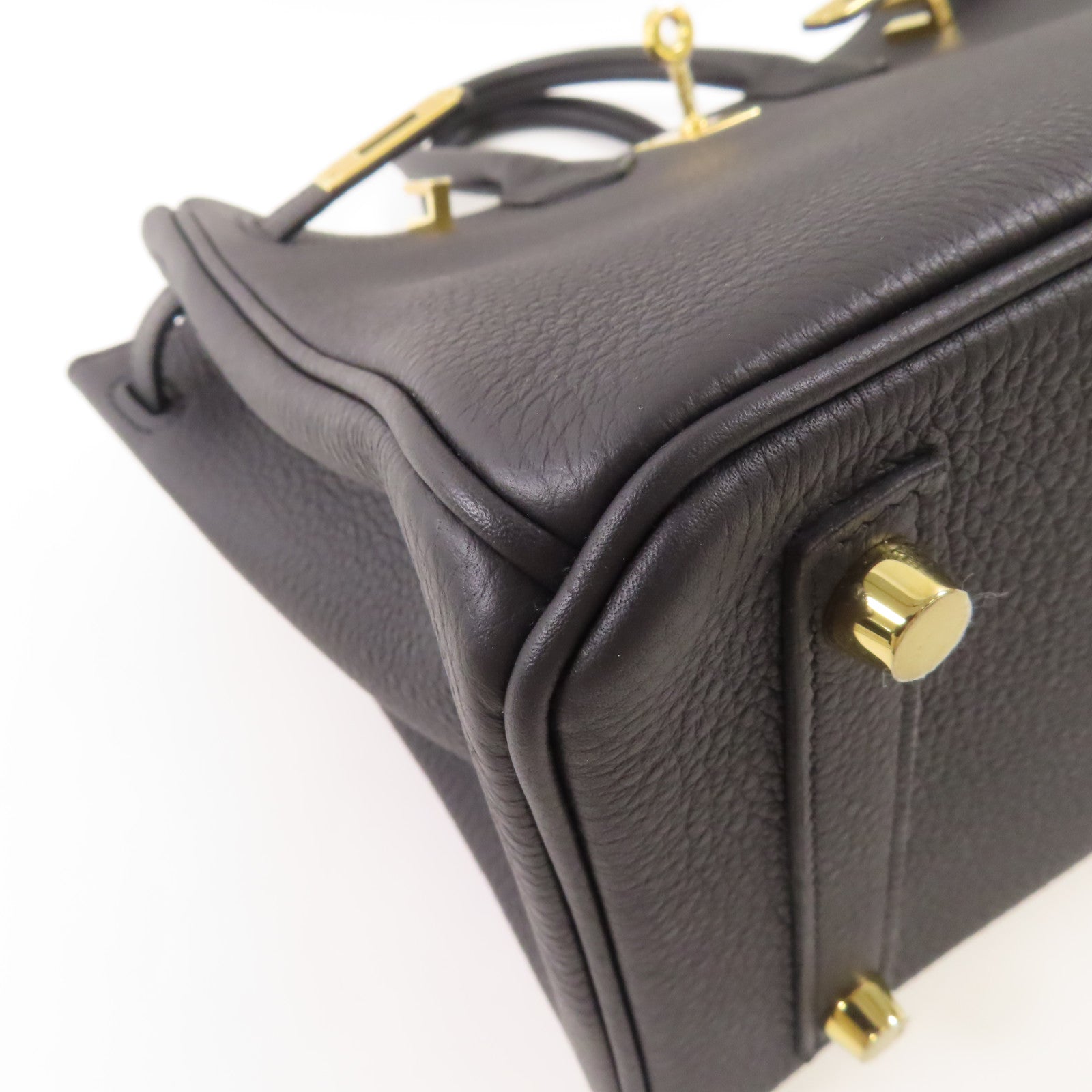 HERMES 【激減優惠】Togo皮革Birkin 25金扣手挽袋Noir