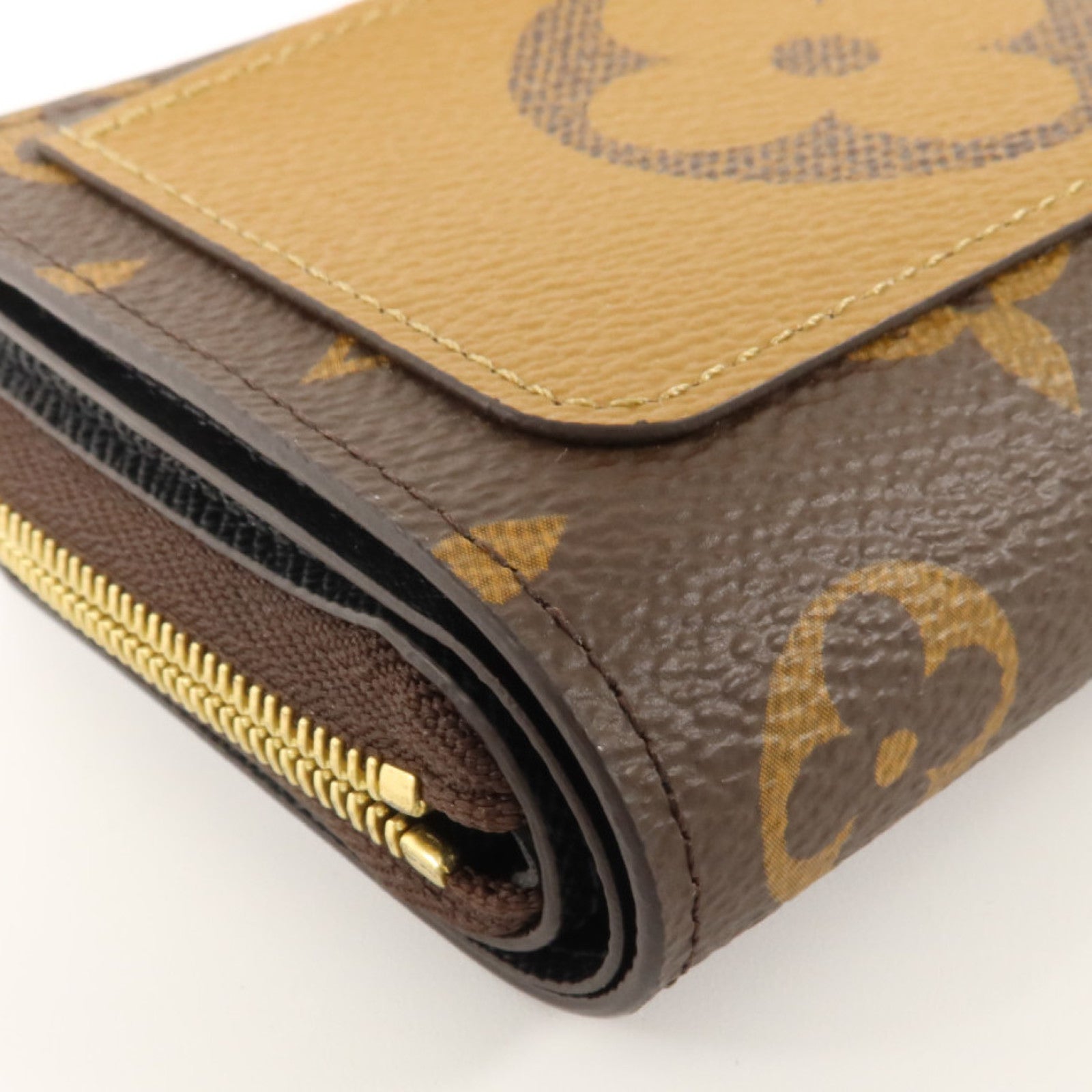 LOUIS VUITTON Monogram Reverse Lou金扣錢包