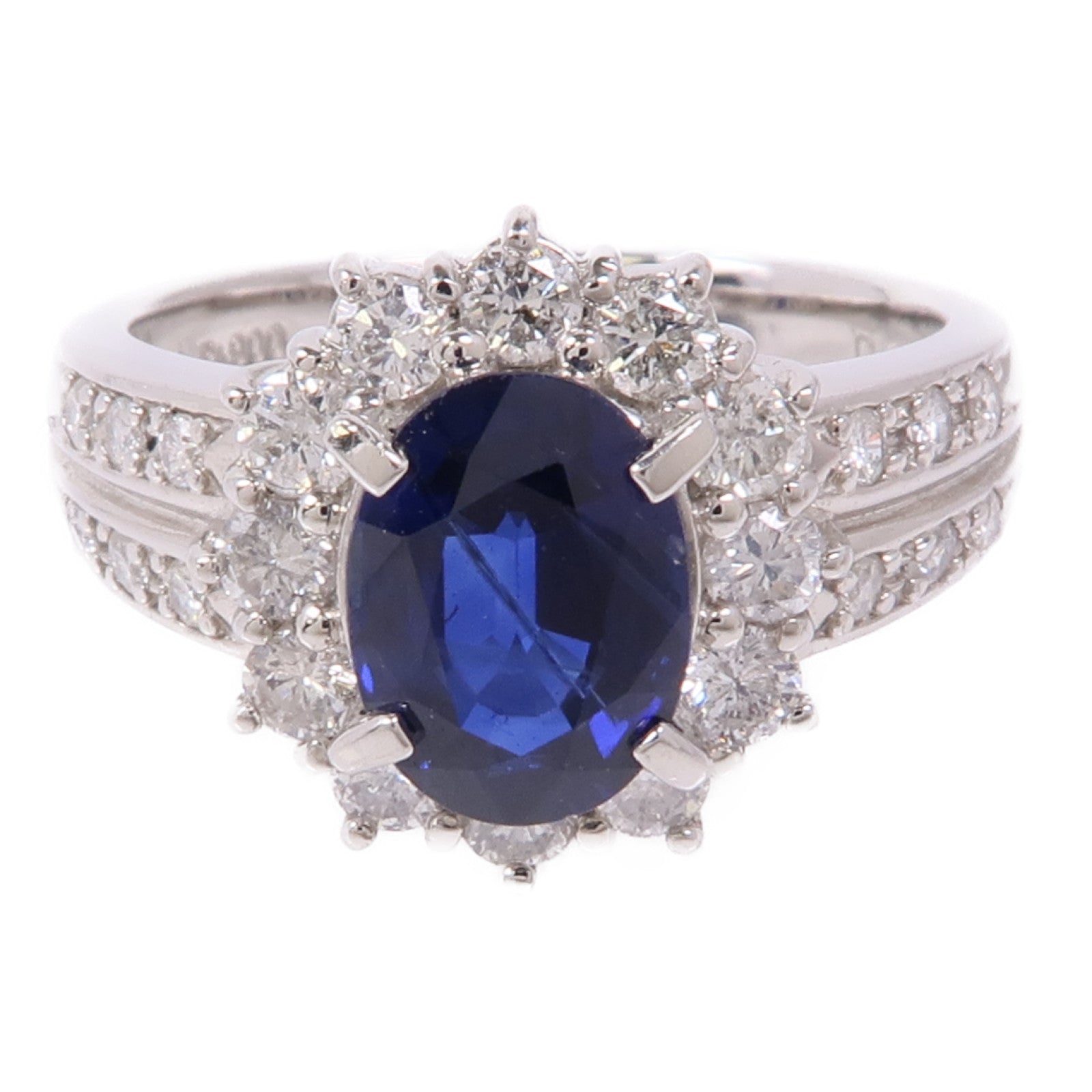 JEWELRY 【激減優惠】PT900鉑金Sapphire/Diamond Ring藍寶石/鑽石戒指US#6