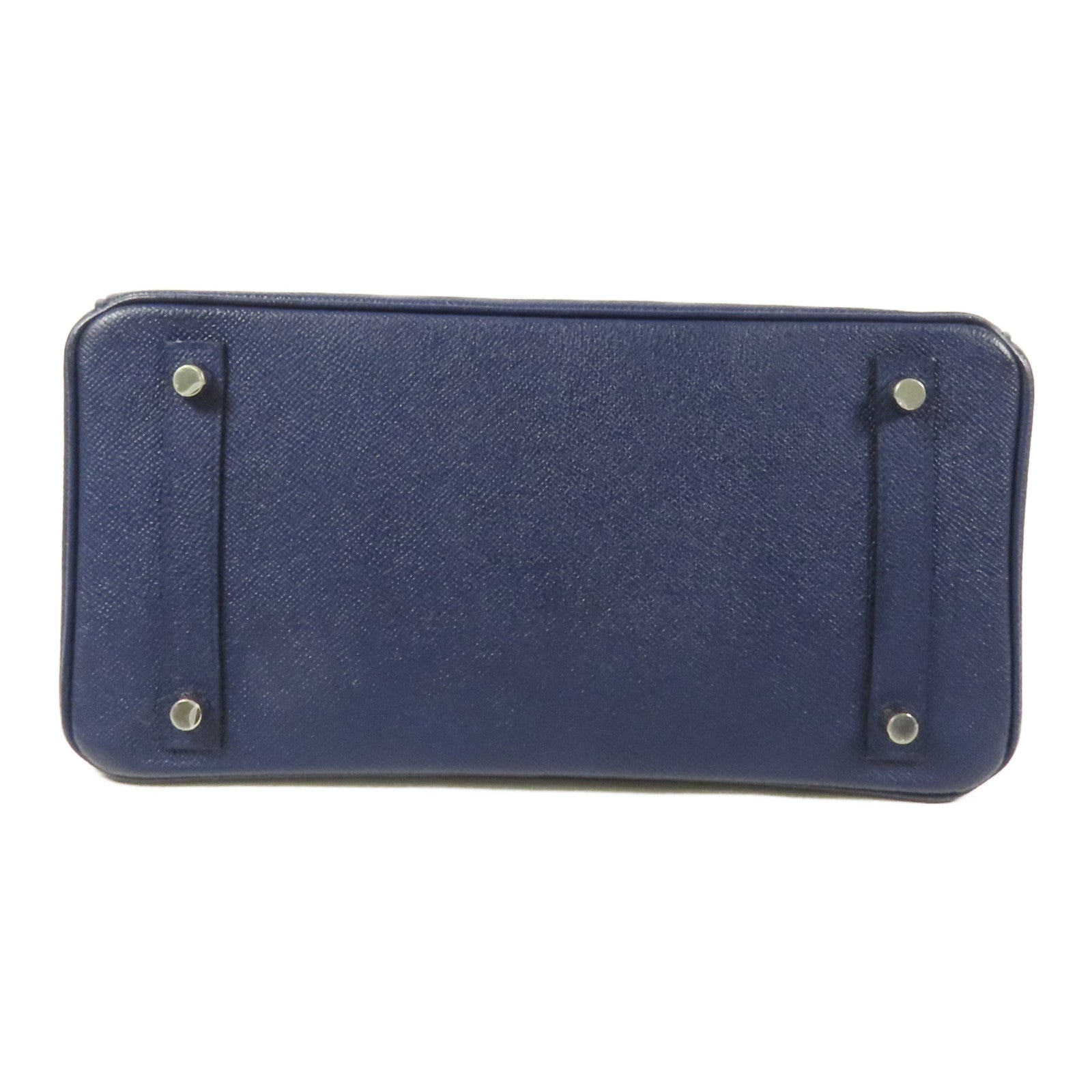 HERMES Epsom皮革Birkin 30銀扣手挽袋Bleu Saphir